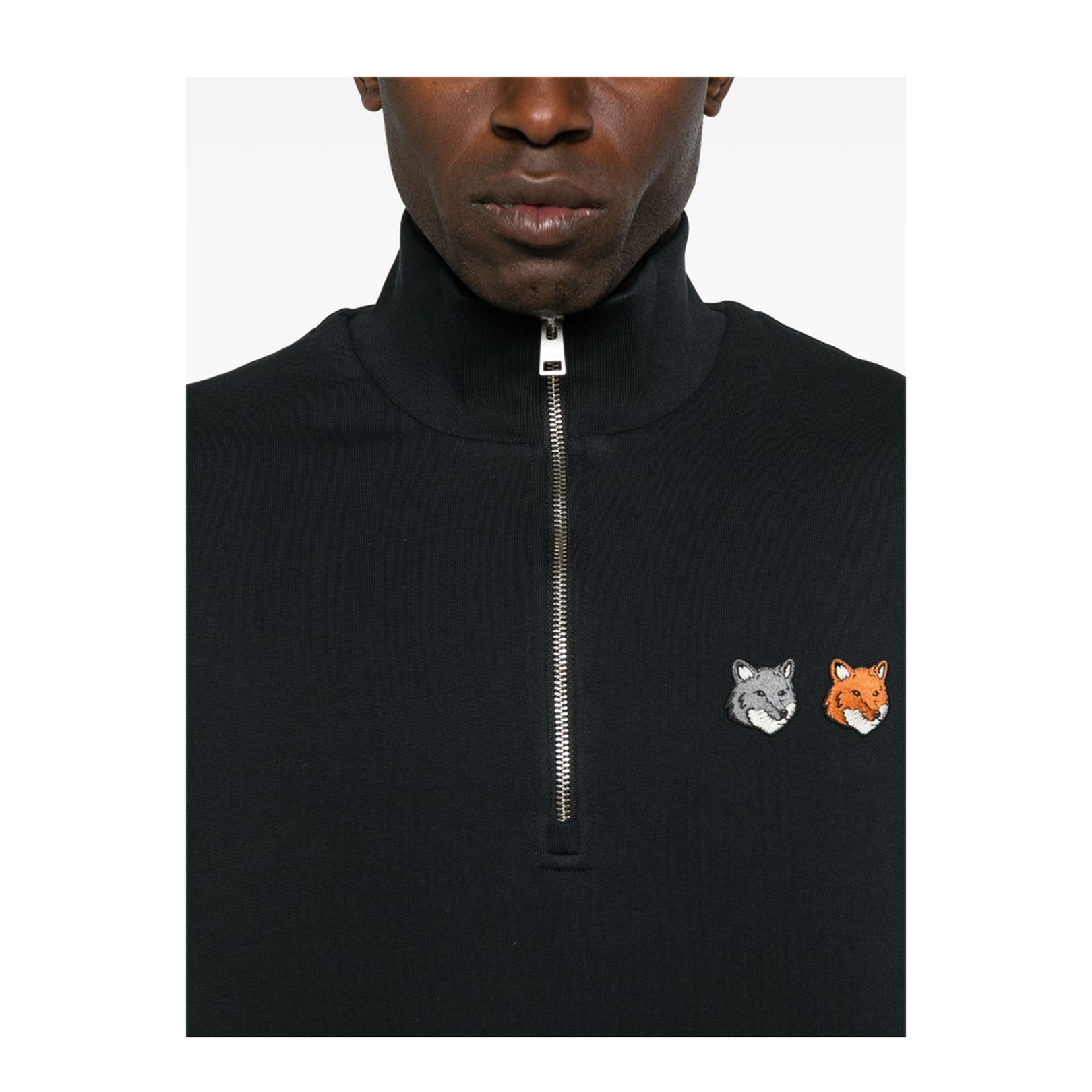 Double Bold Fox Head Cotton Sweatshirt
