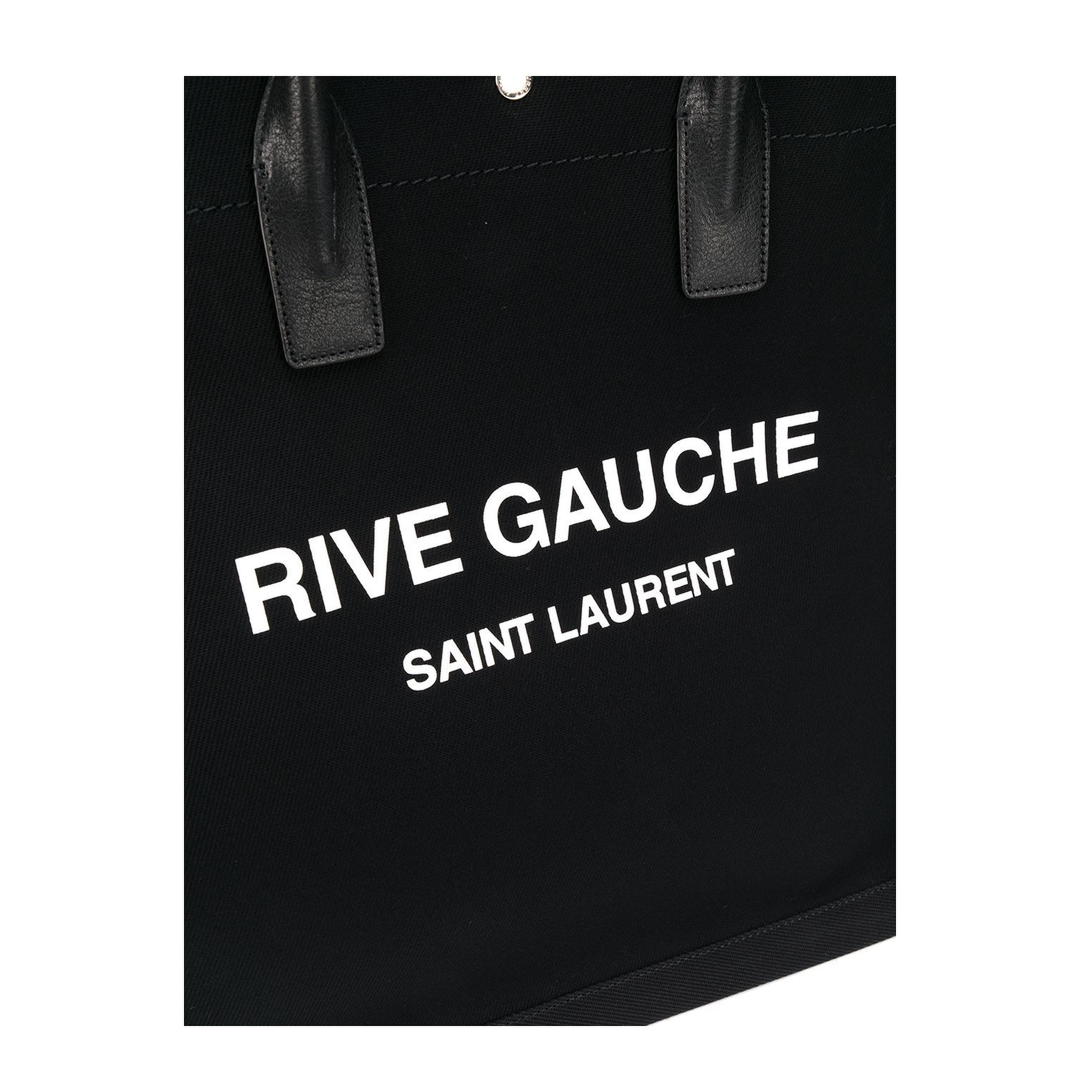 Rive Gauche North/South Tote Bag In Printed Canvas And Leather