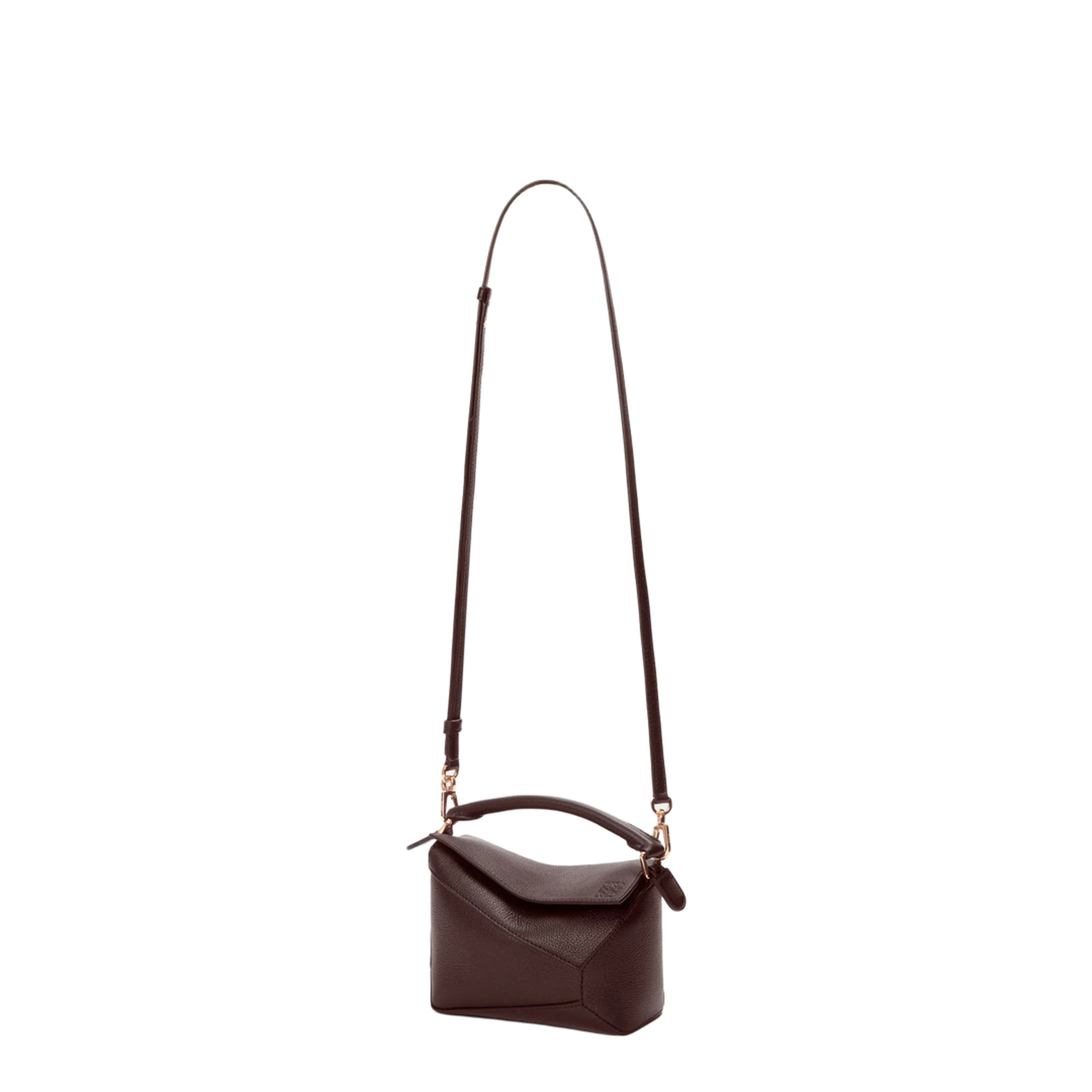 Black Puzzle Edge Mini Leather Handbag