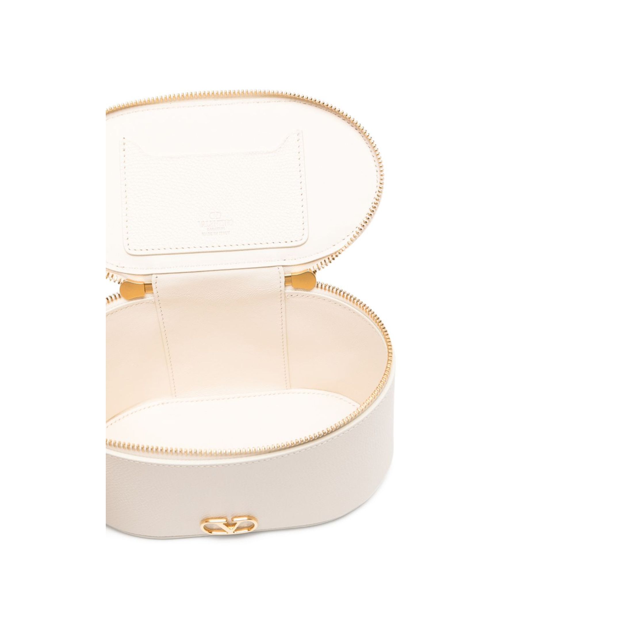 VLogo Signature Mini Grainy Calfskin Vanity Bag - Light Ivory