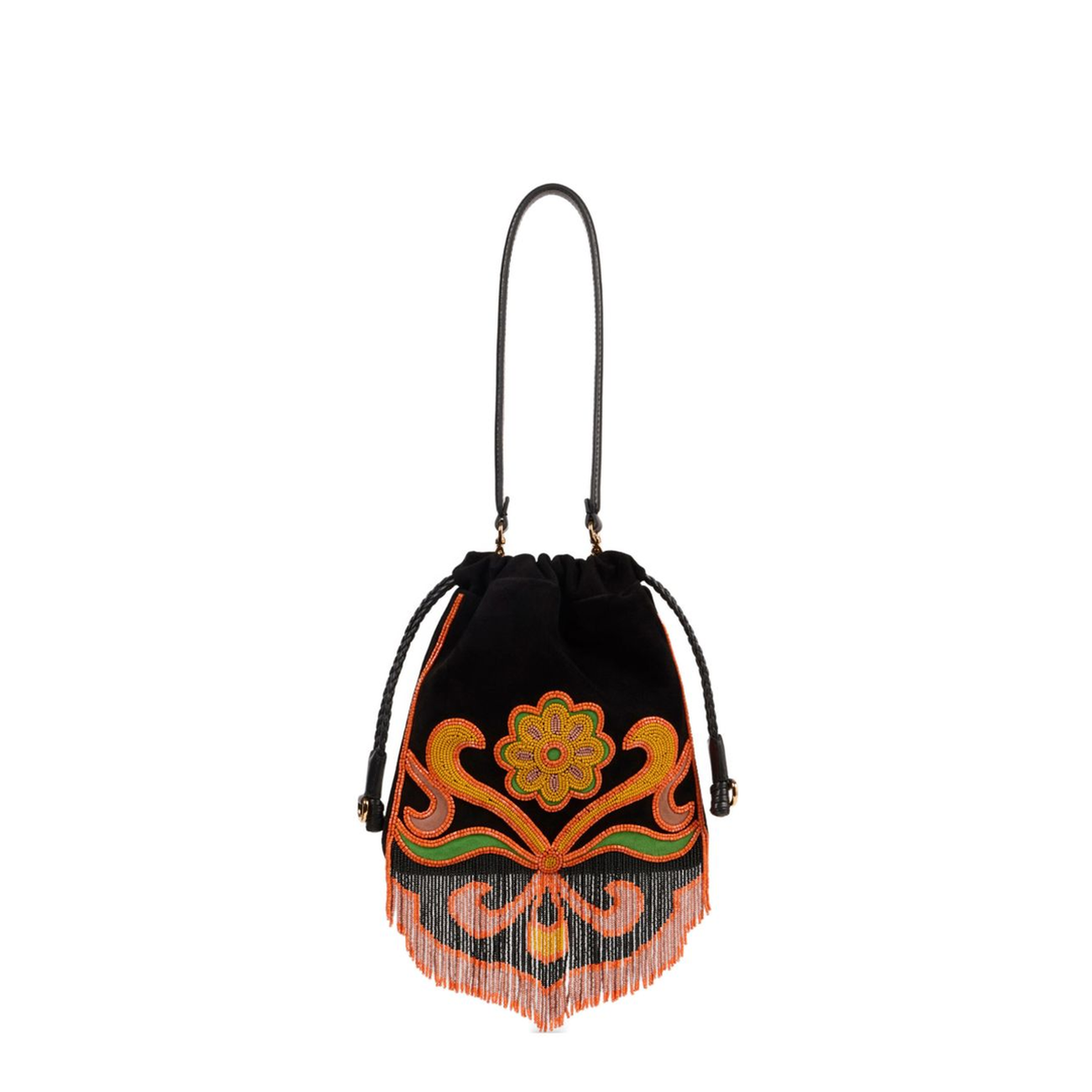 Small Kalispera Suede Bucket Bag - Black