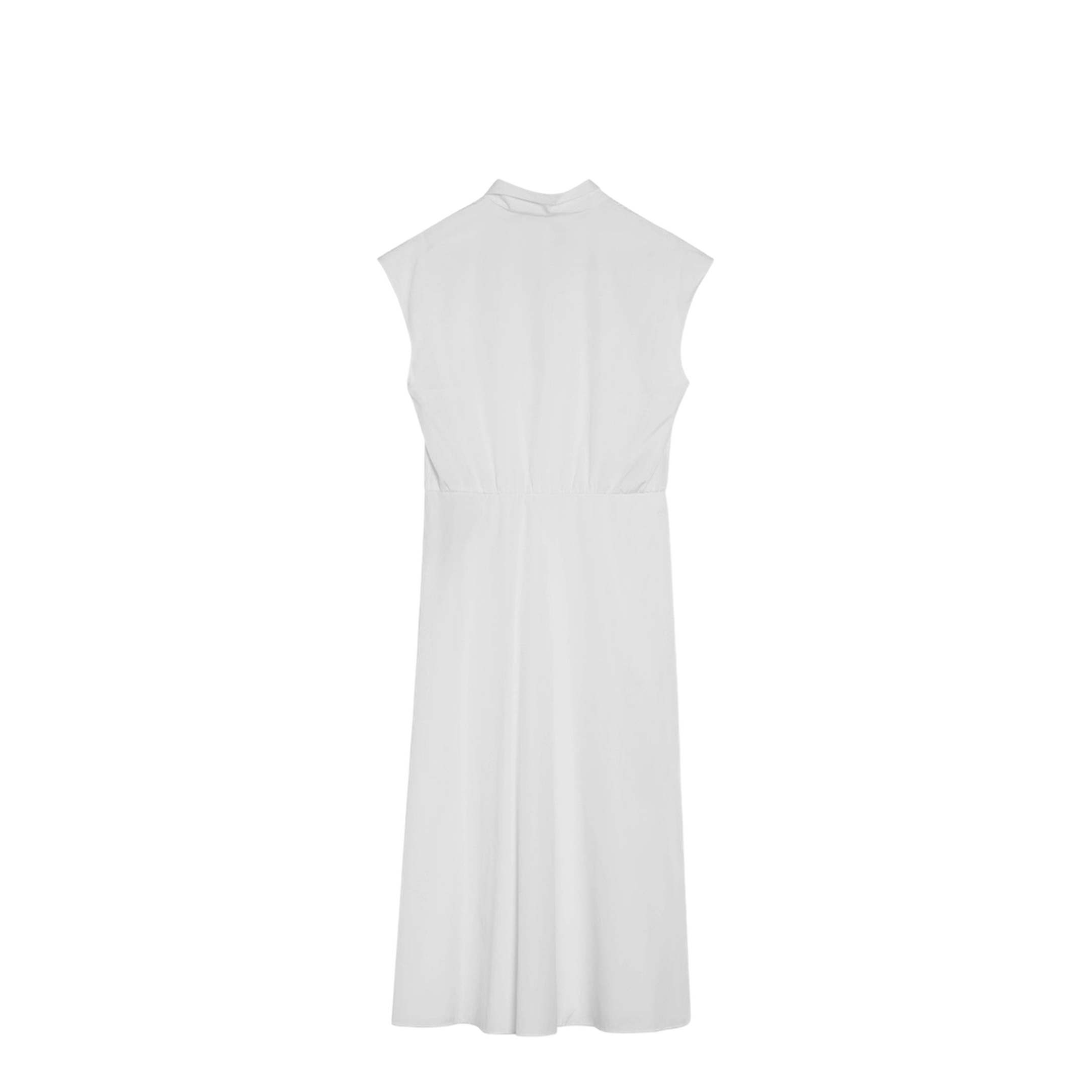 White Midi Dress with Sangallo Embroidery