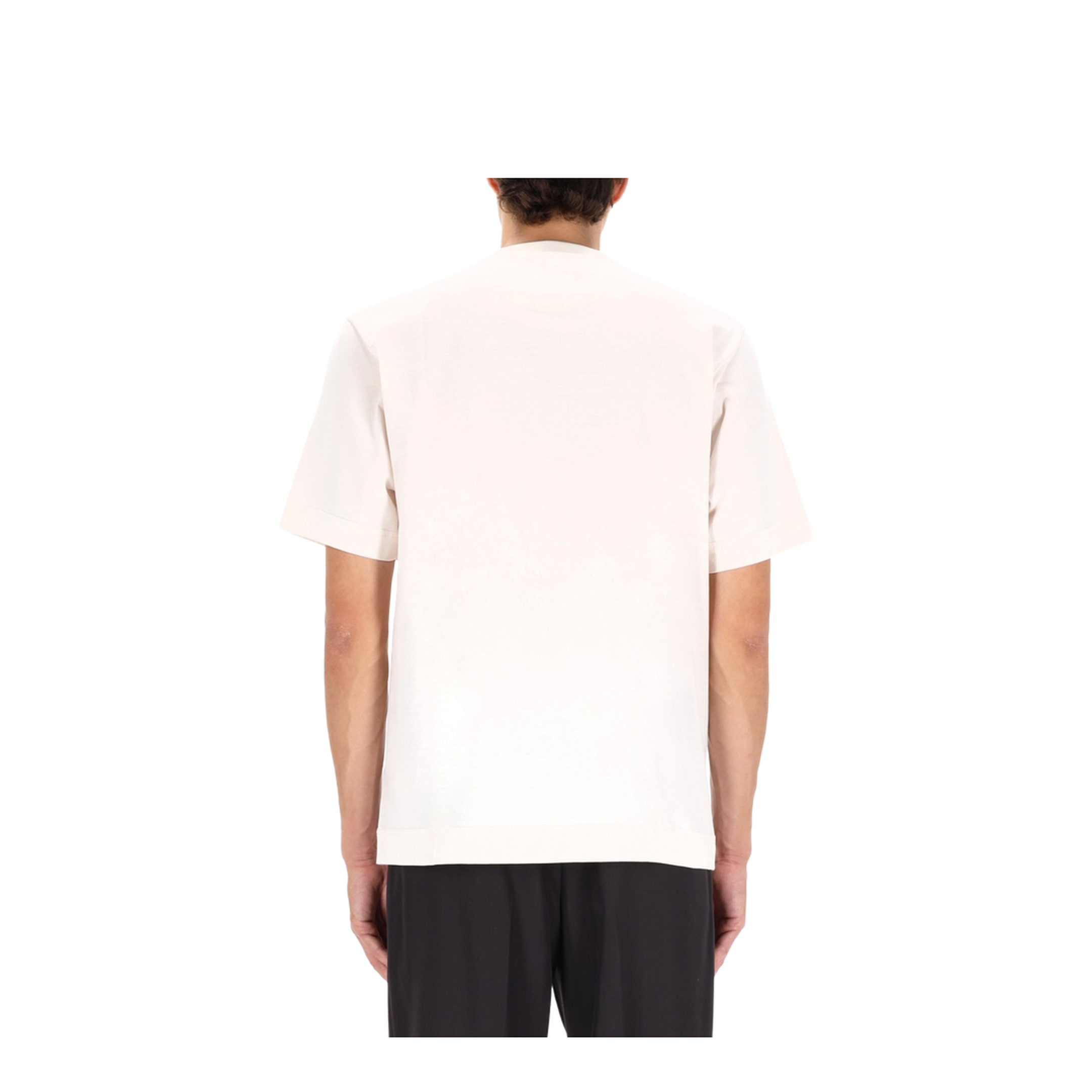 White Cotton T-Shirt with Logo Print