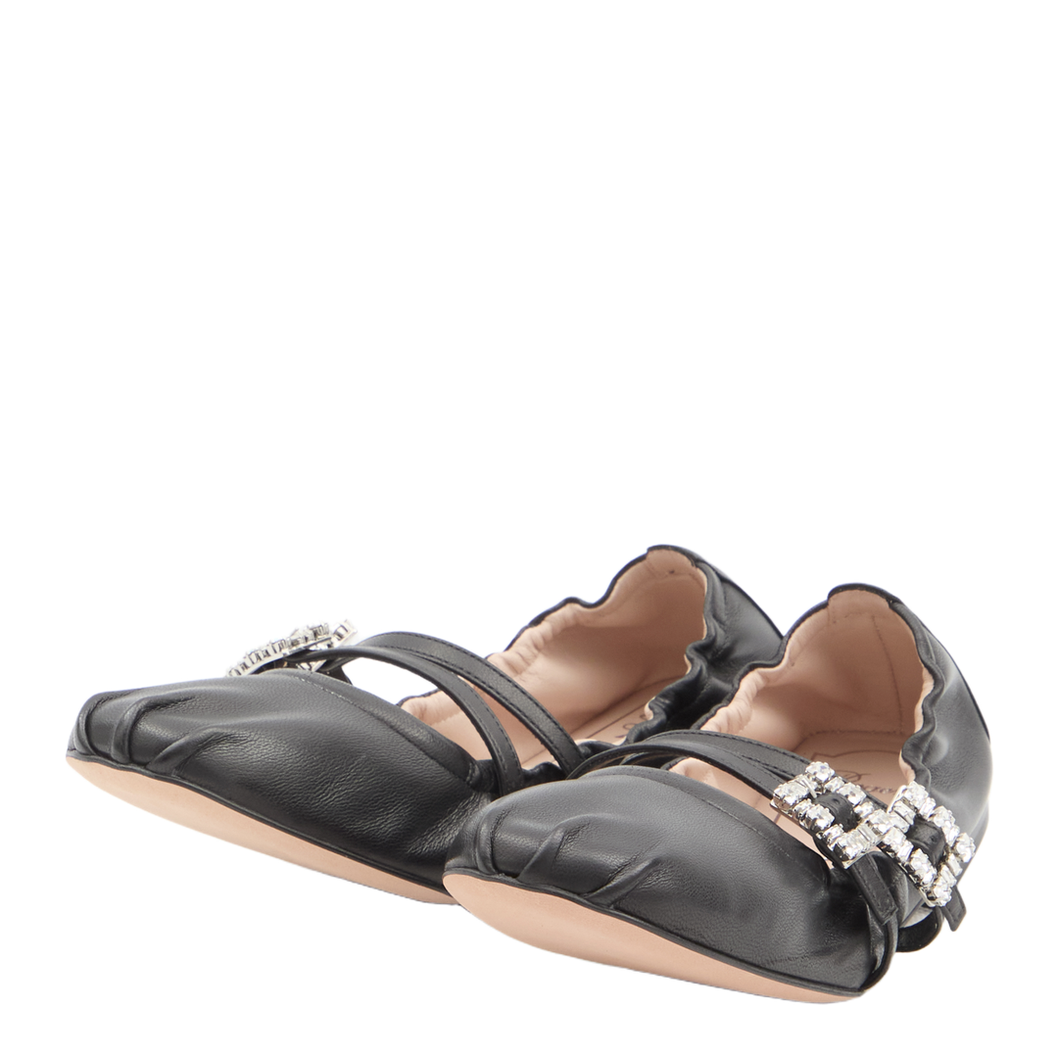 Nappa Ballet Flats with Strass Buck