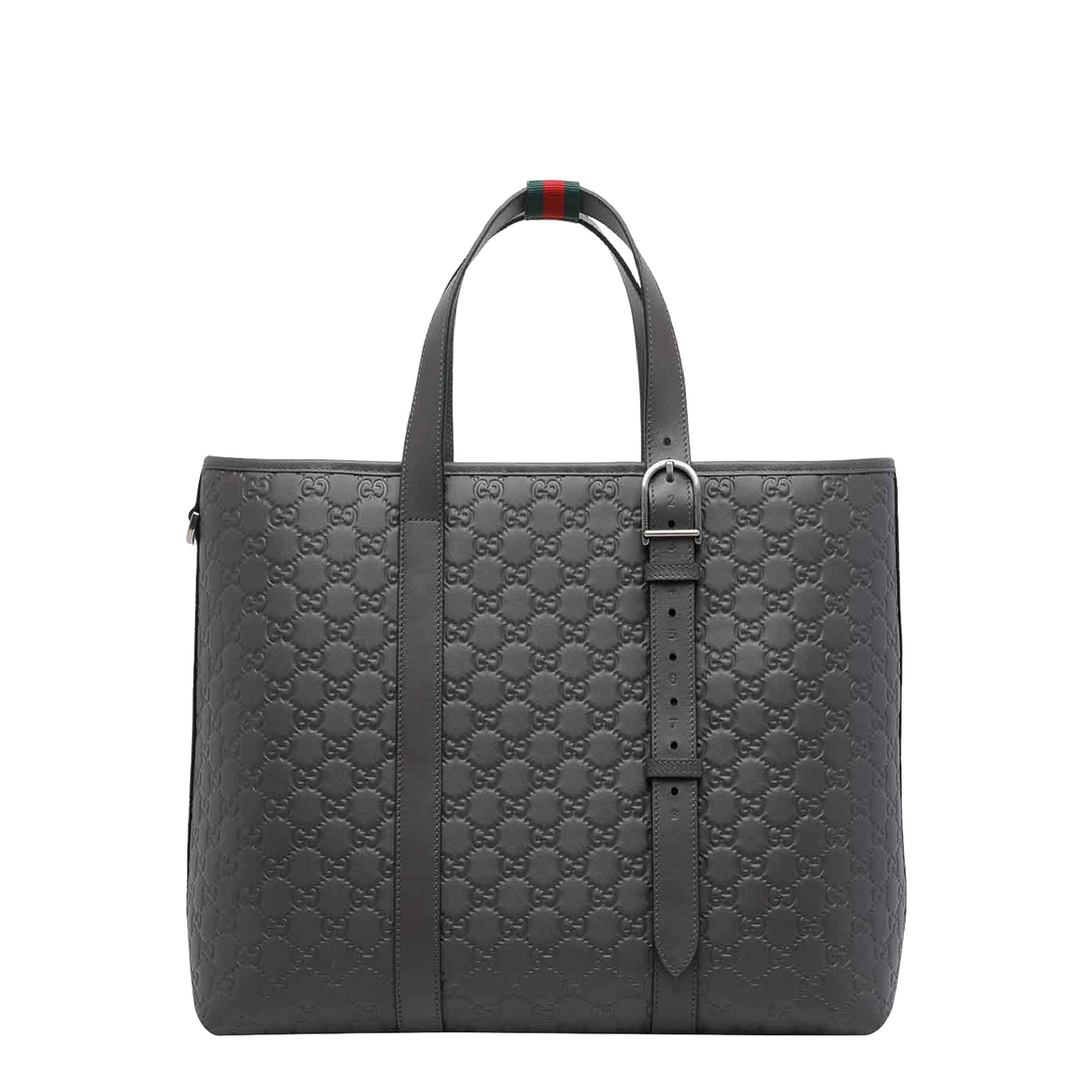 Dark Grey Big Gg Emblem Shopping Bag