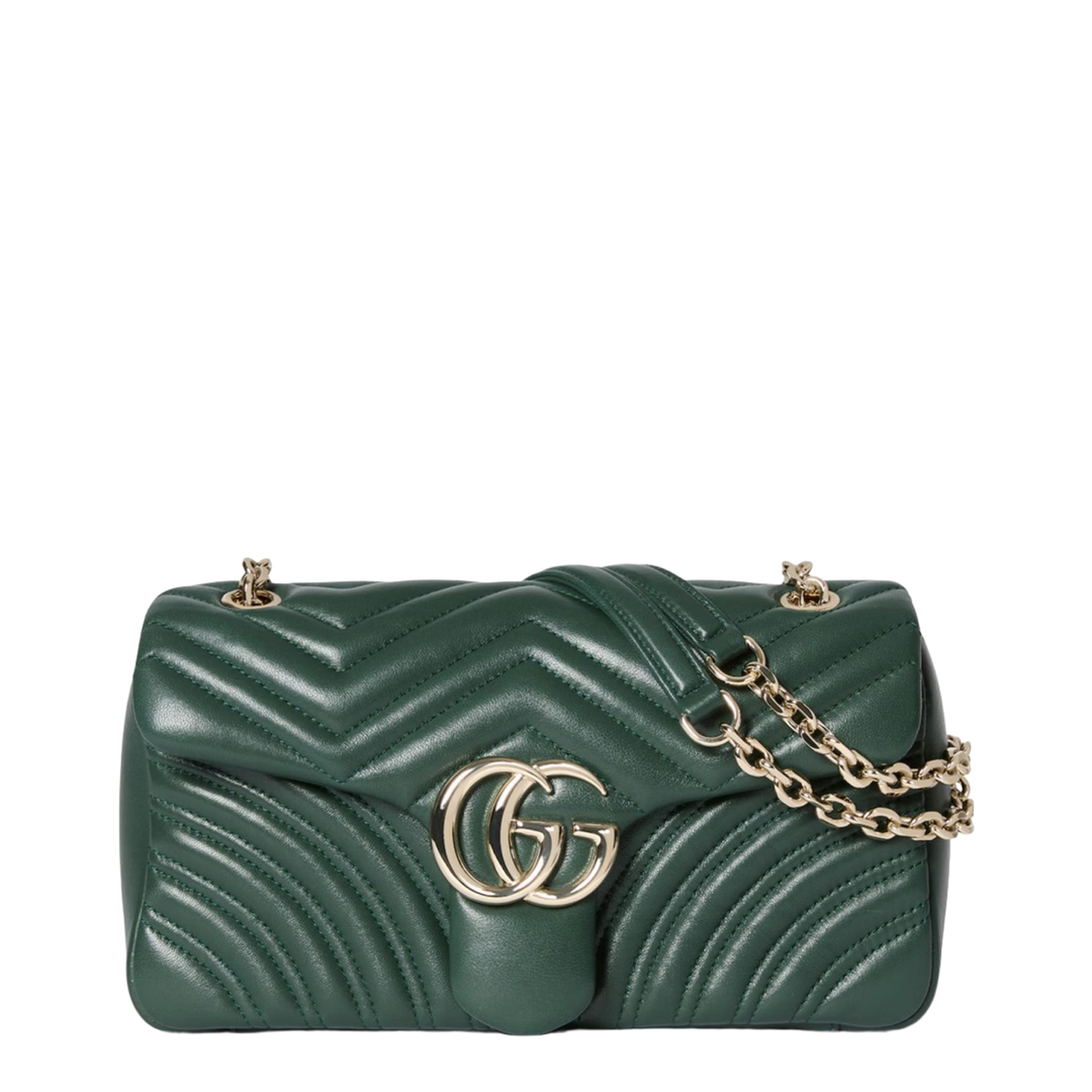 Dark Green Nappa Leather Medium Shoulder Bag