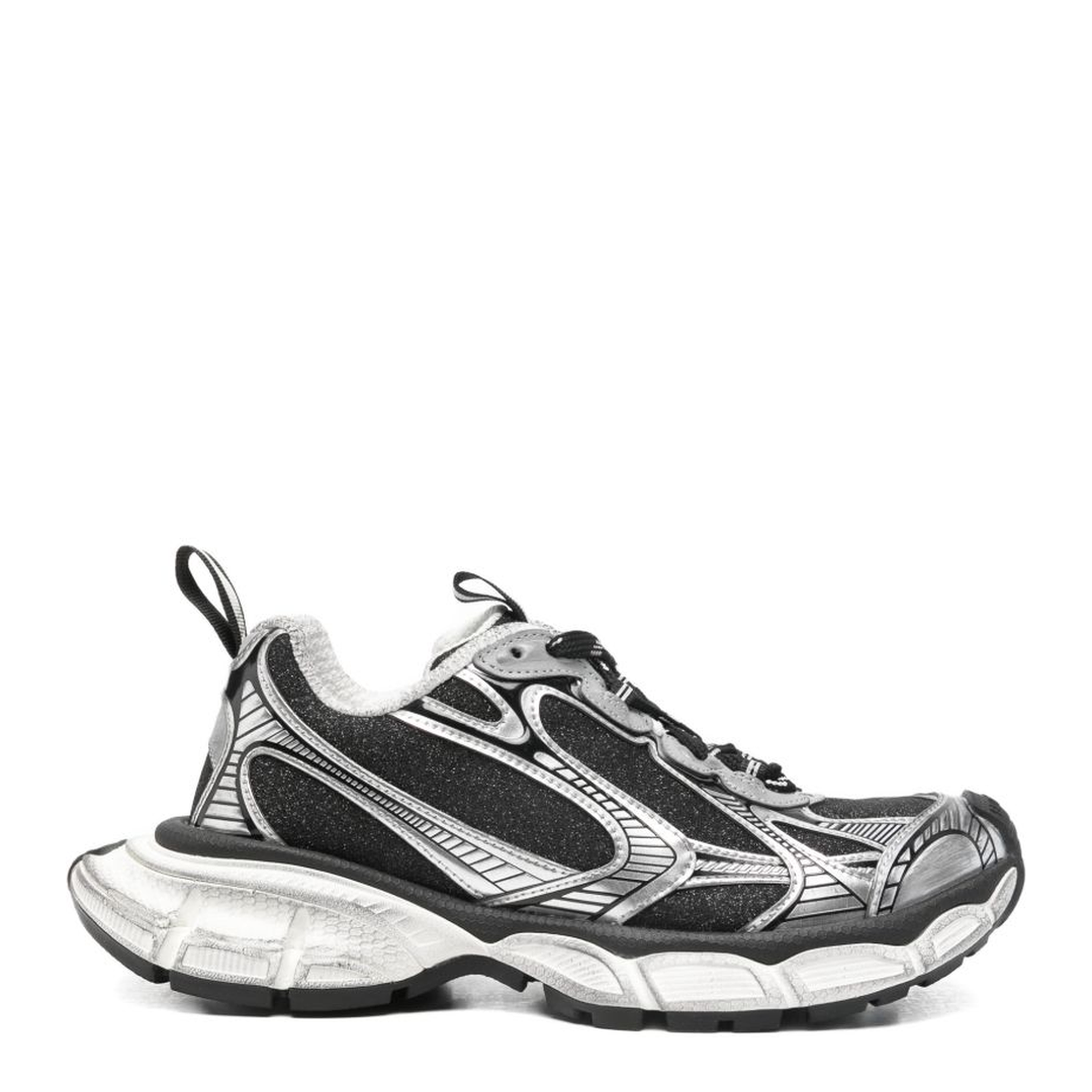 3XL Sneakers in Black and Silver with Glitter