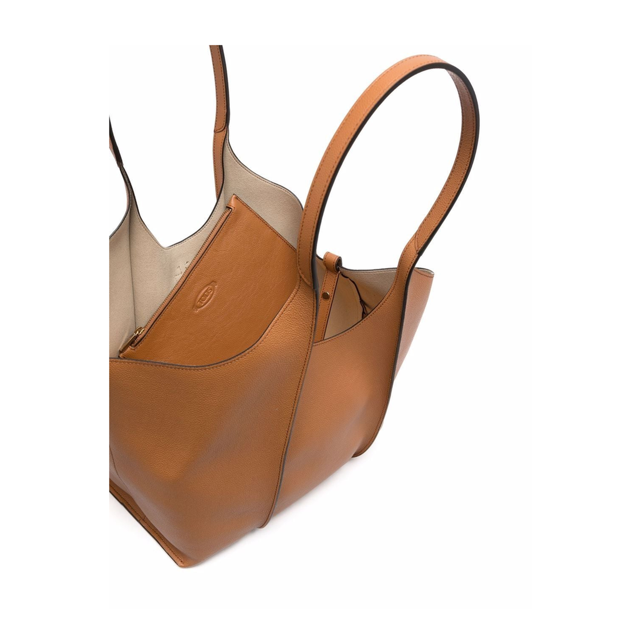 T Timeless Small Hammered Leather Tote Bag - Kenia