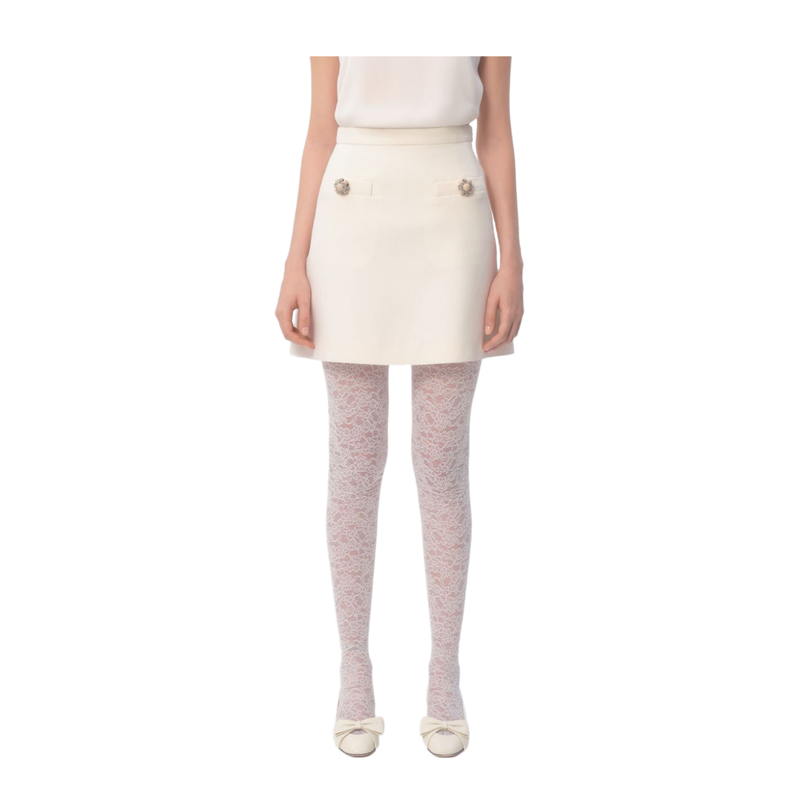 Ivory A-Line Skirt