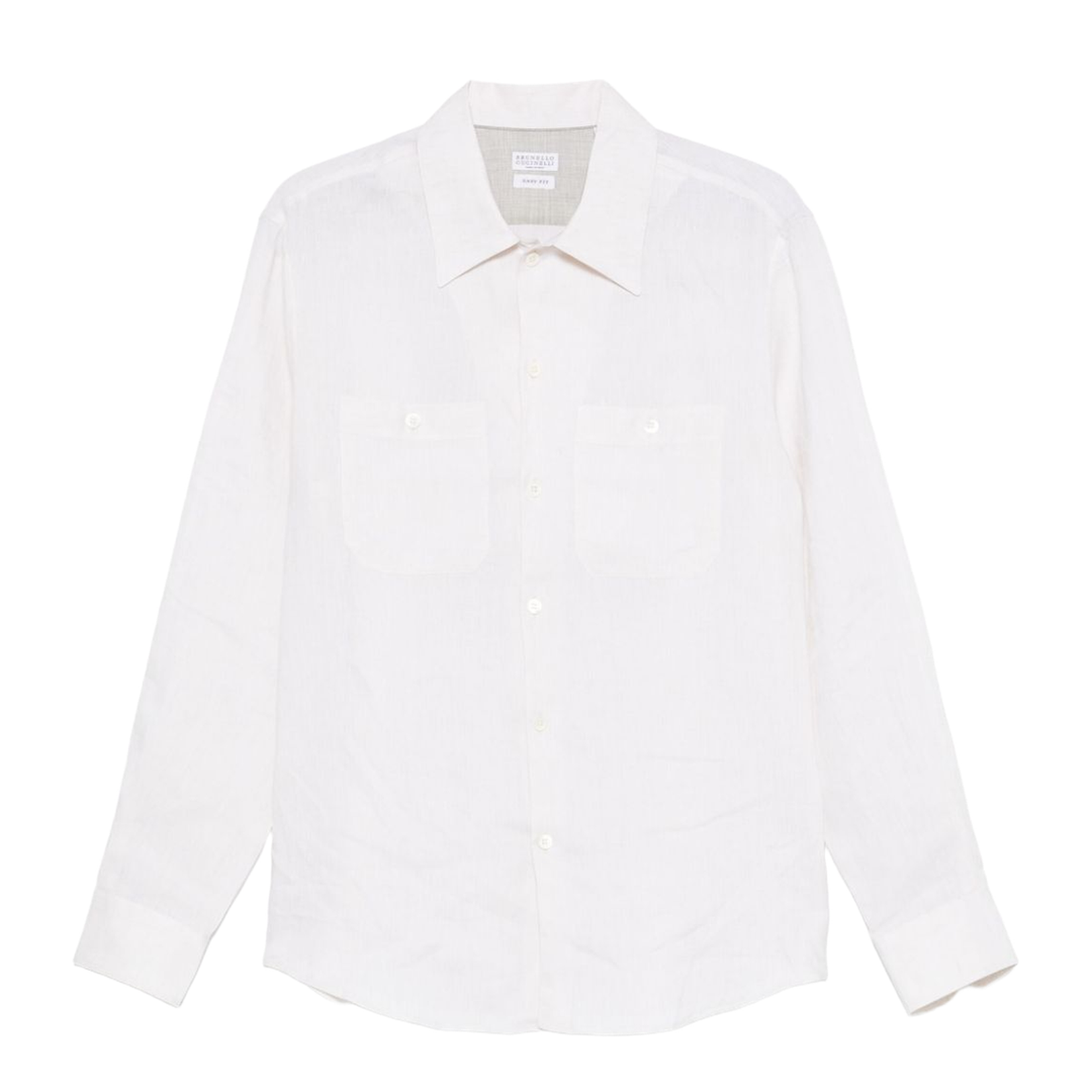 Ecru Linen Shirt with Chest Pockets