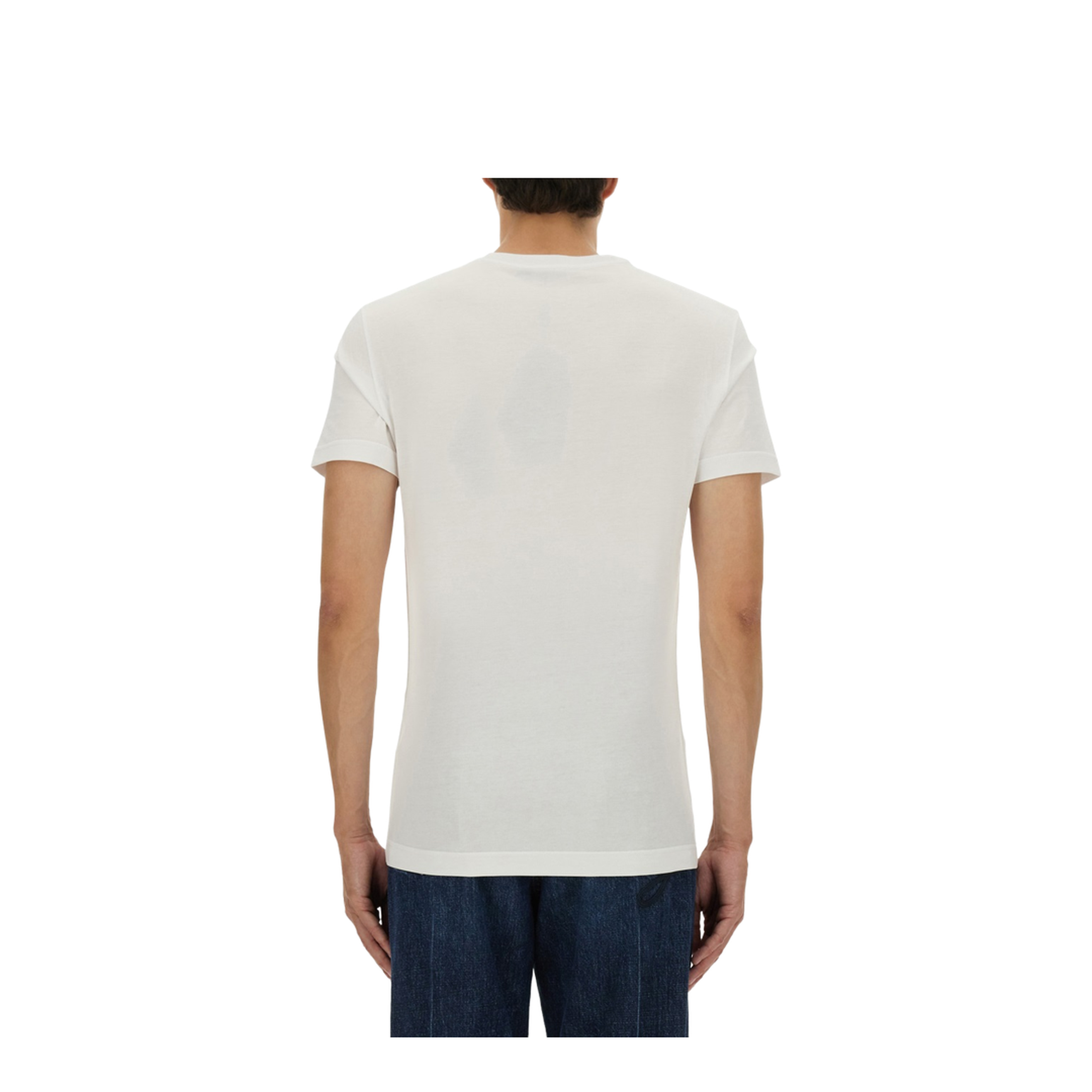 Cotton T-Shirt with Print in White