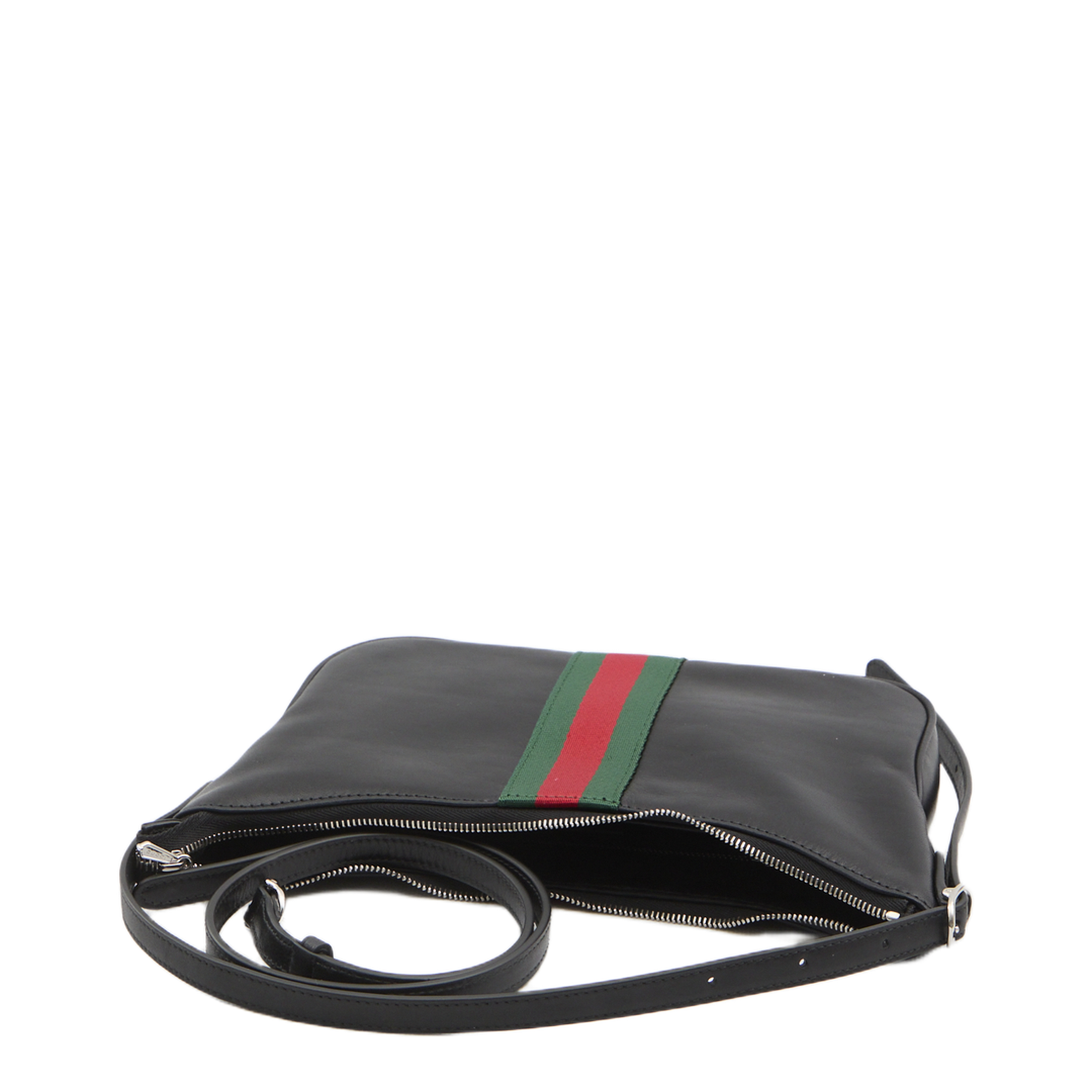 Lunetta Small Crossbody Bag in Black Leather