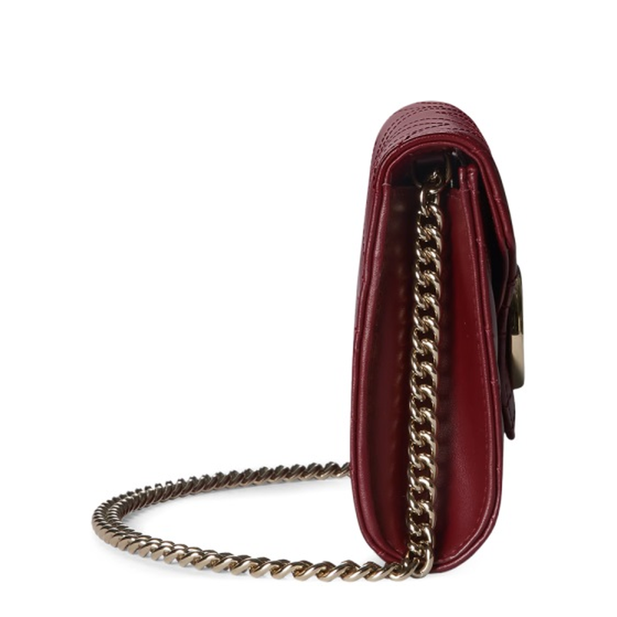 Wallet on Chain in Rosso Ancora Red Leather