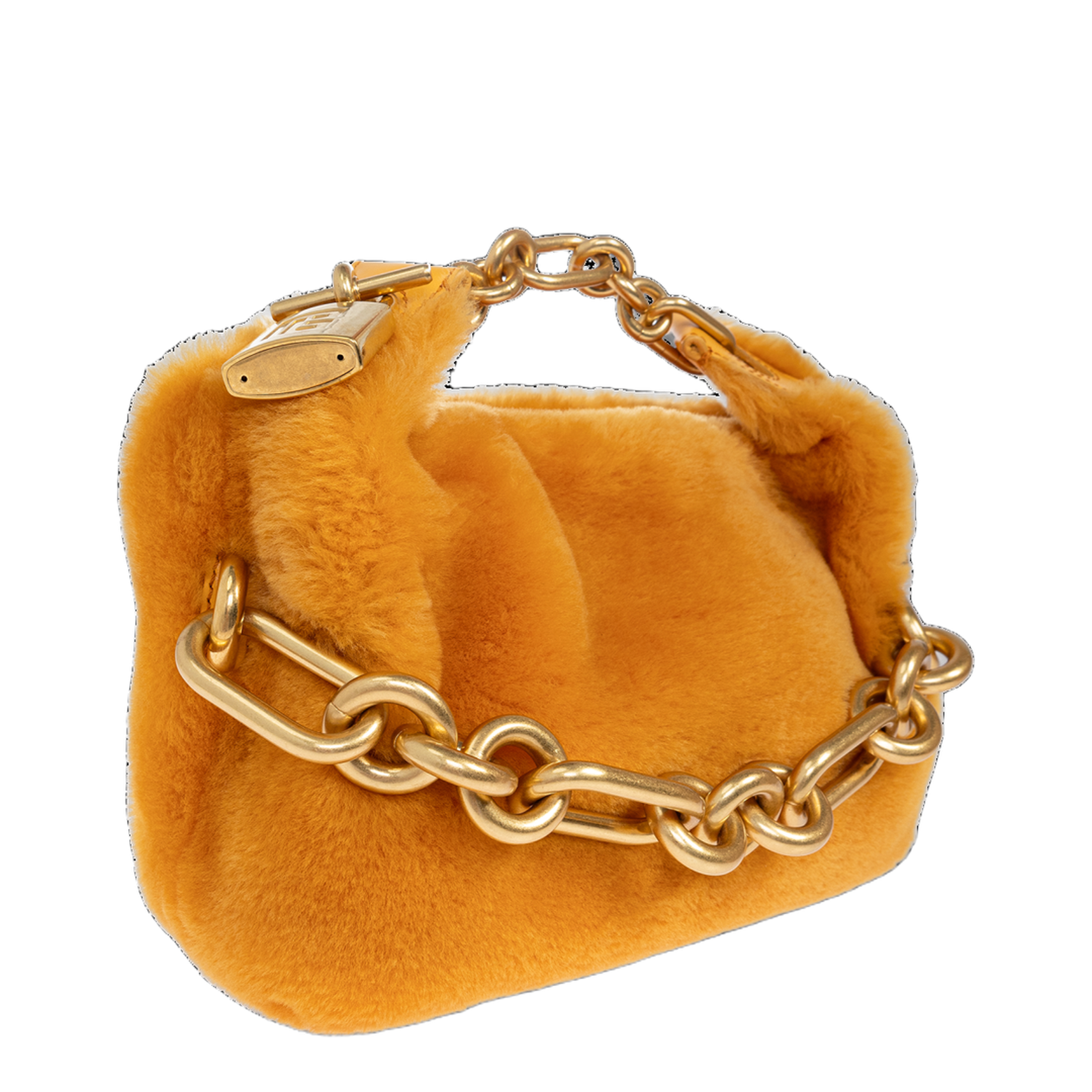 Mini Sync Bag in Shearling - Gold