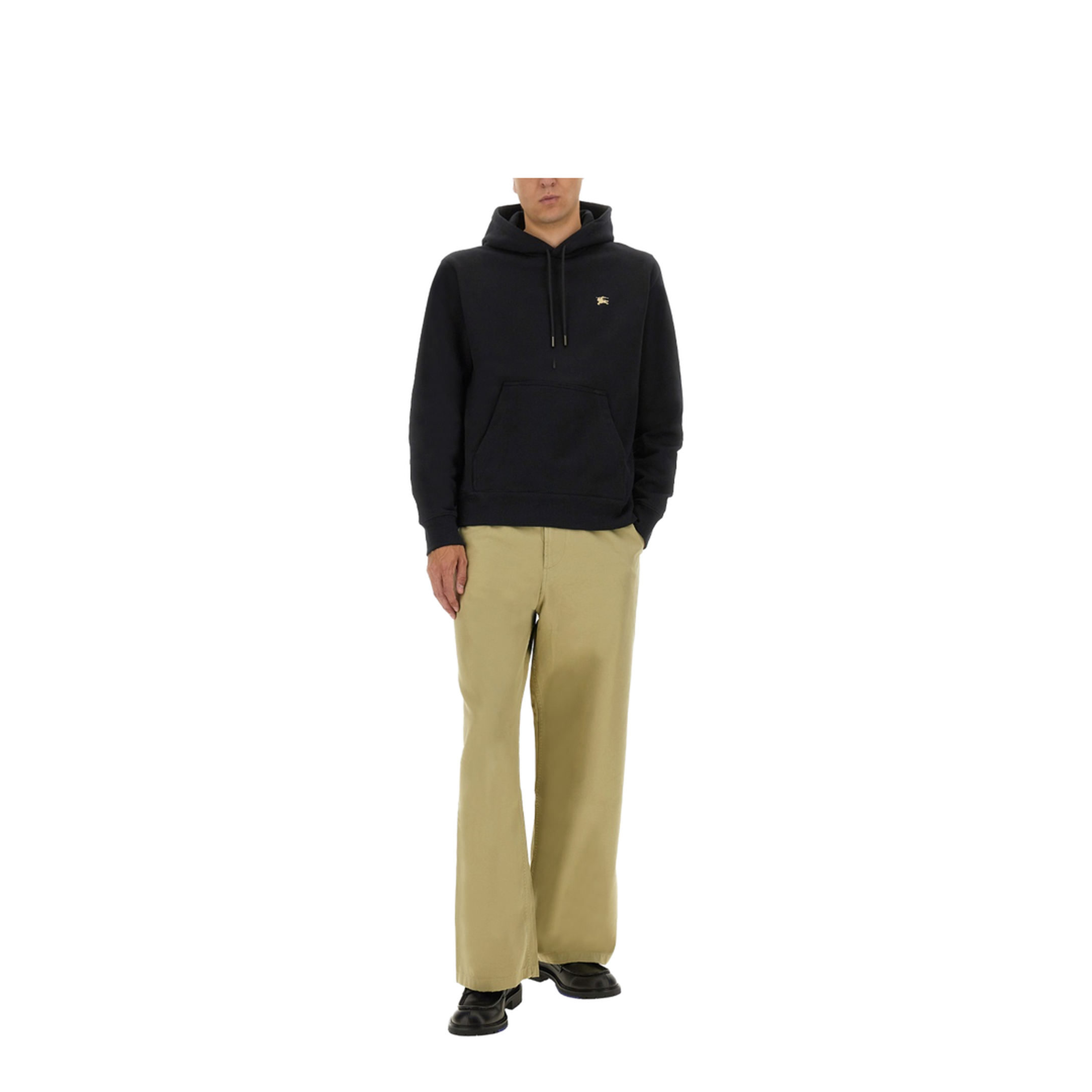 Logo Embroidered Drawstring Hoodie