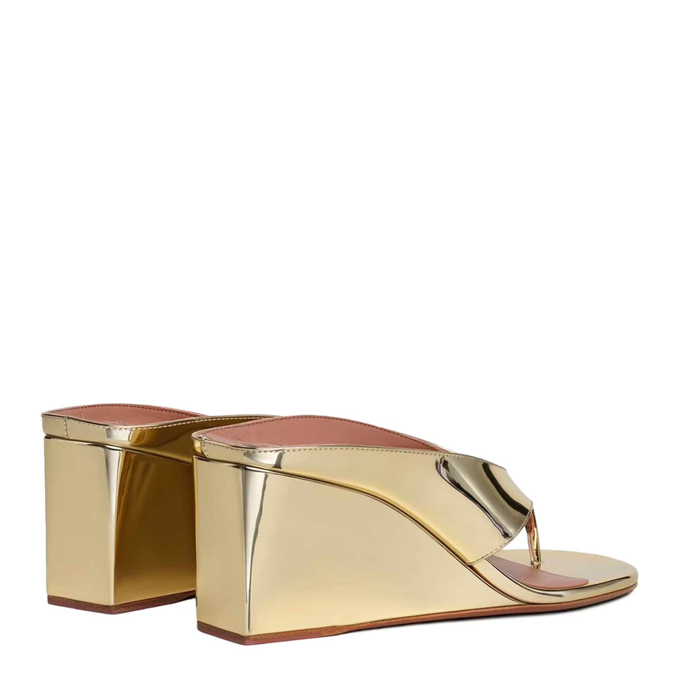 MAYFEYR - Alaia - Cube Thong Mule In Mirror Fabric - AA3M105A047