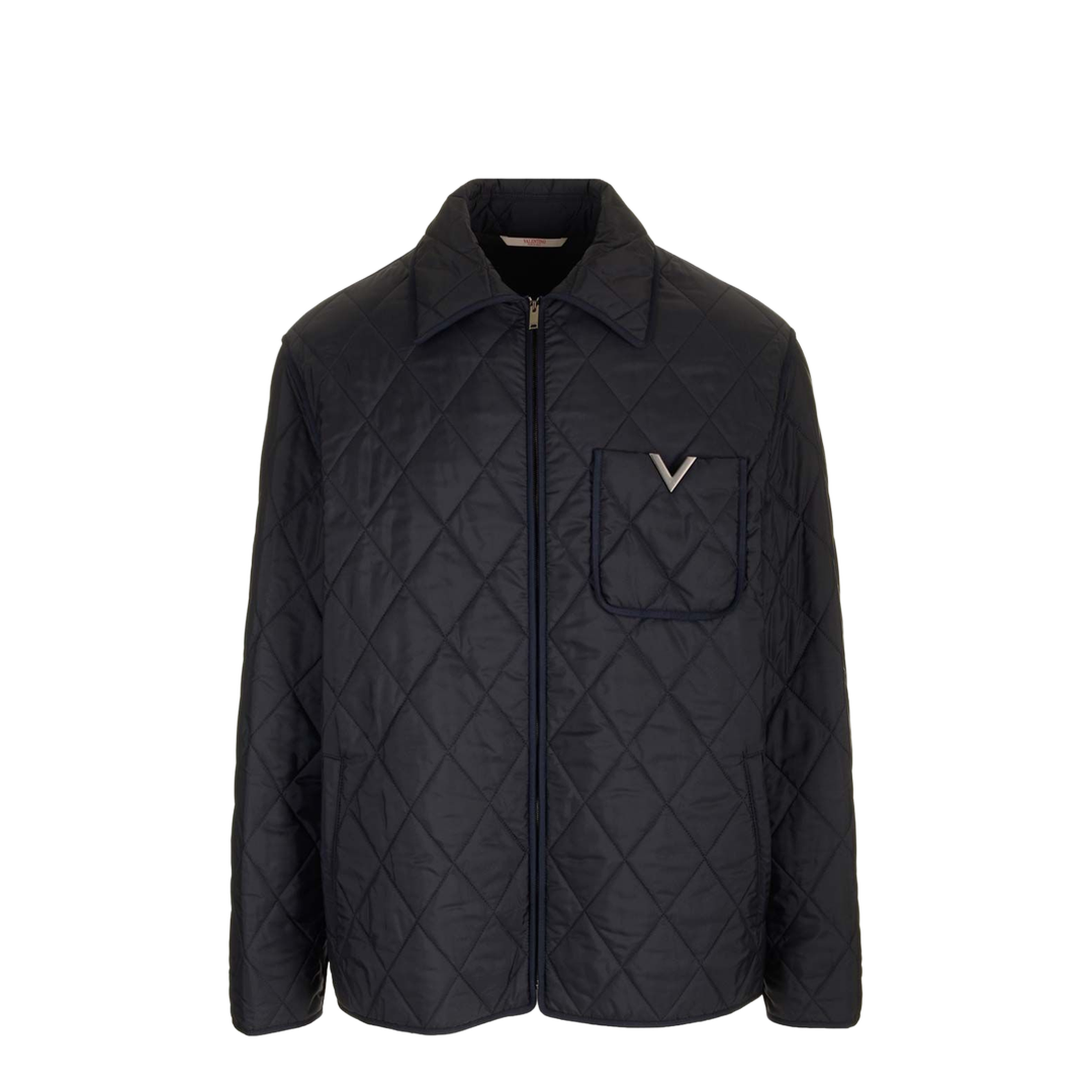 Metallic V Quilted Shirt Jacket
