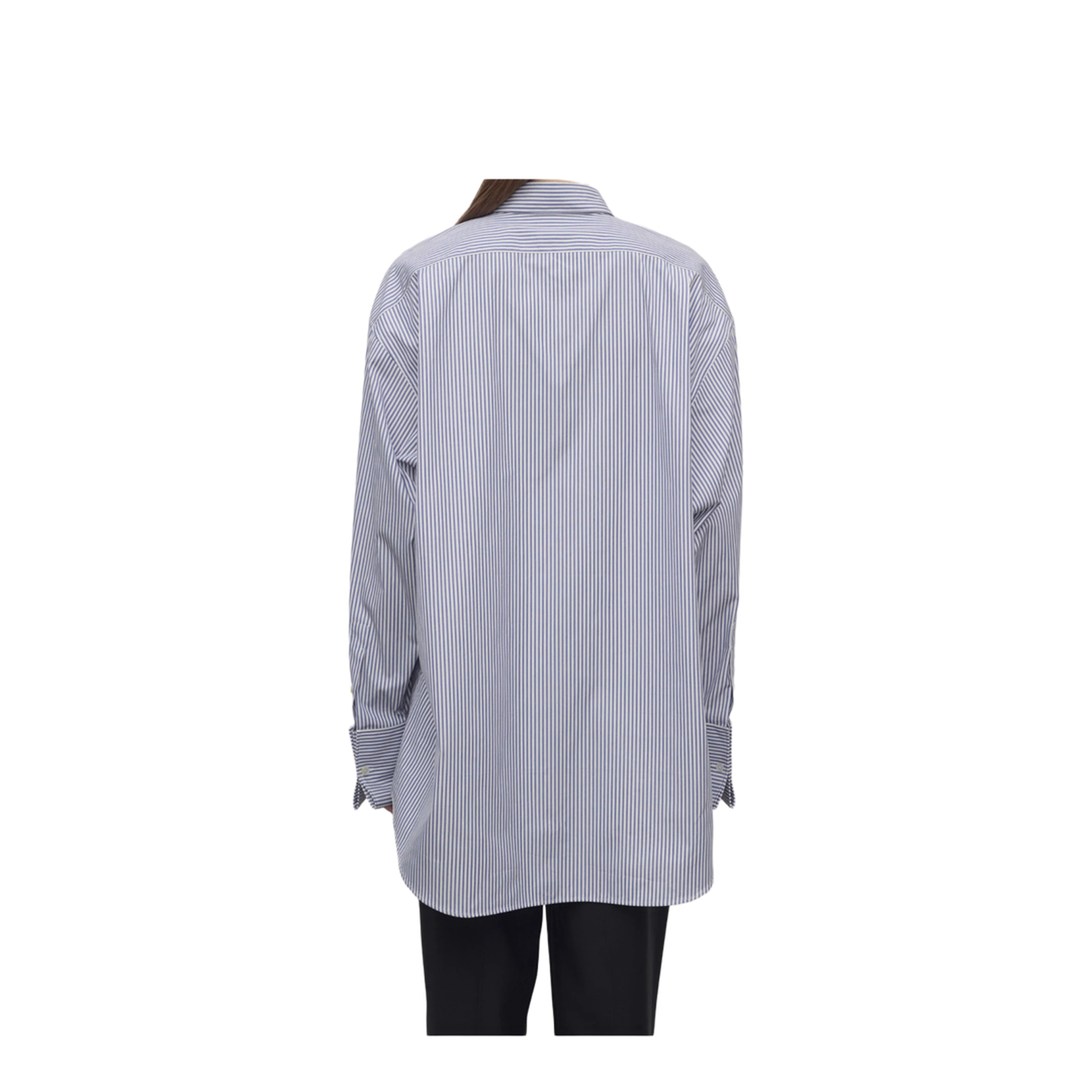 Oversized Shirt in Striped Poplin