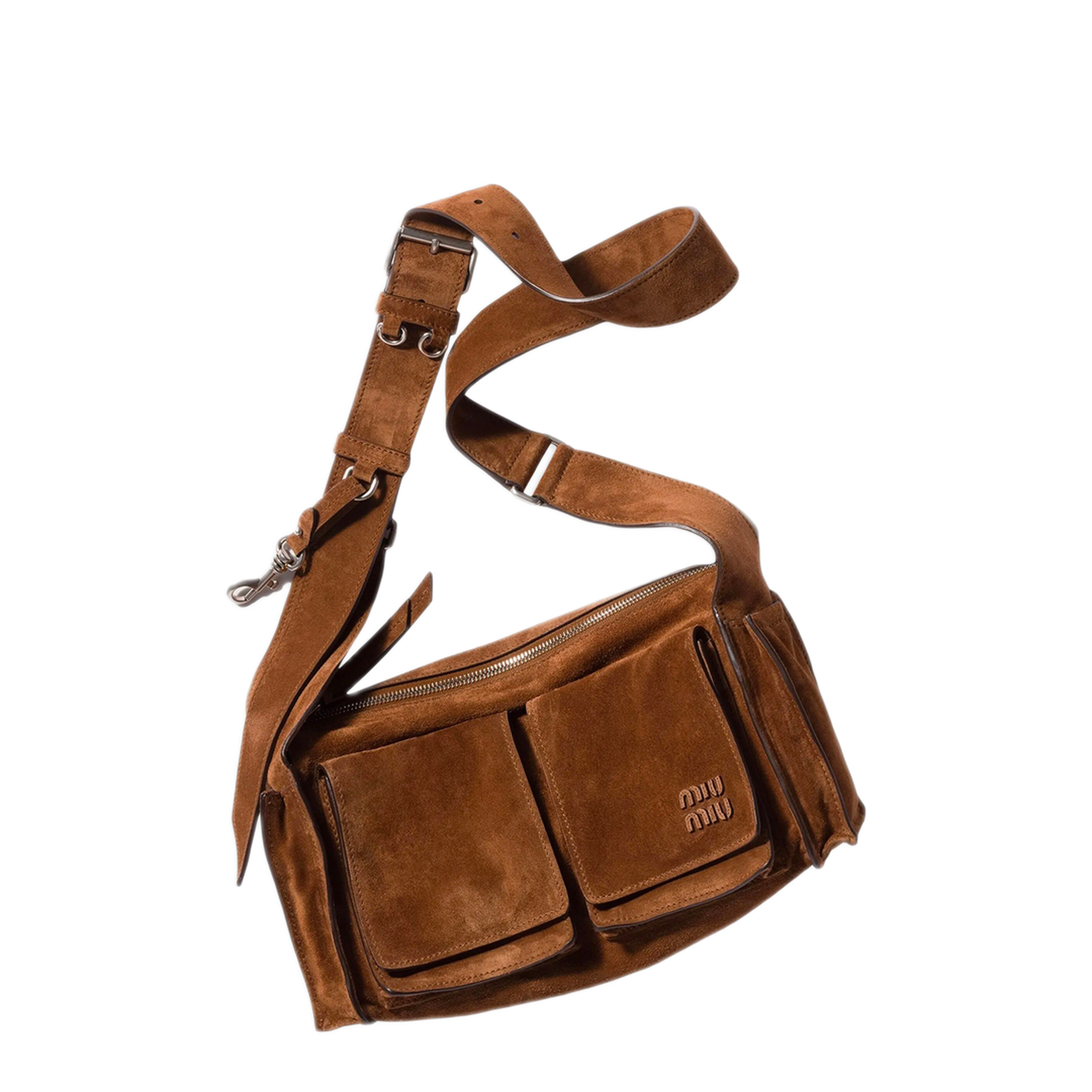 MAYFEYR - MIUMIU - Utilitarian Suede Shoulder Bag - 5BC205VPOO2CSSF0324