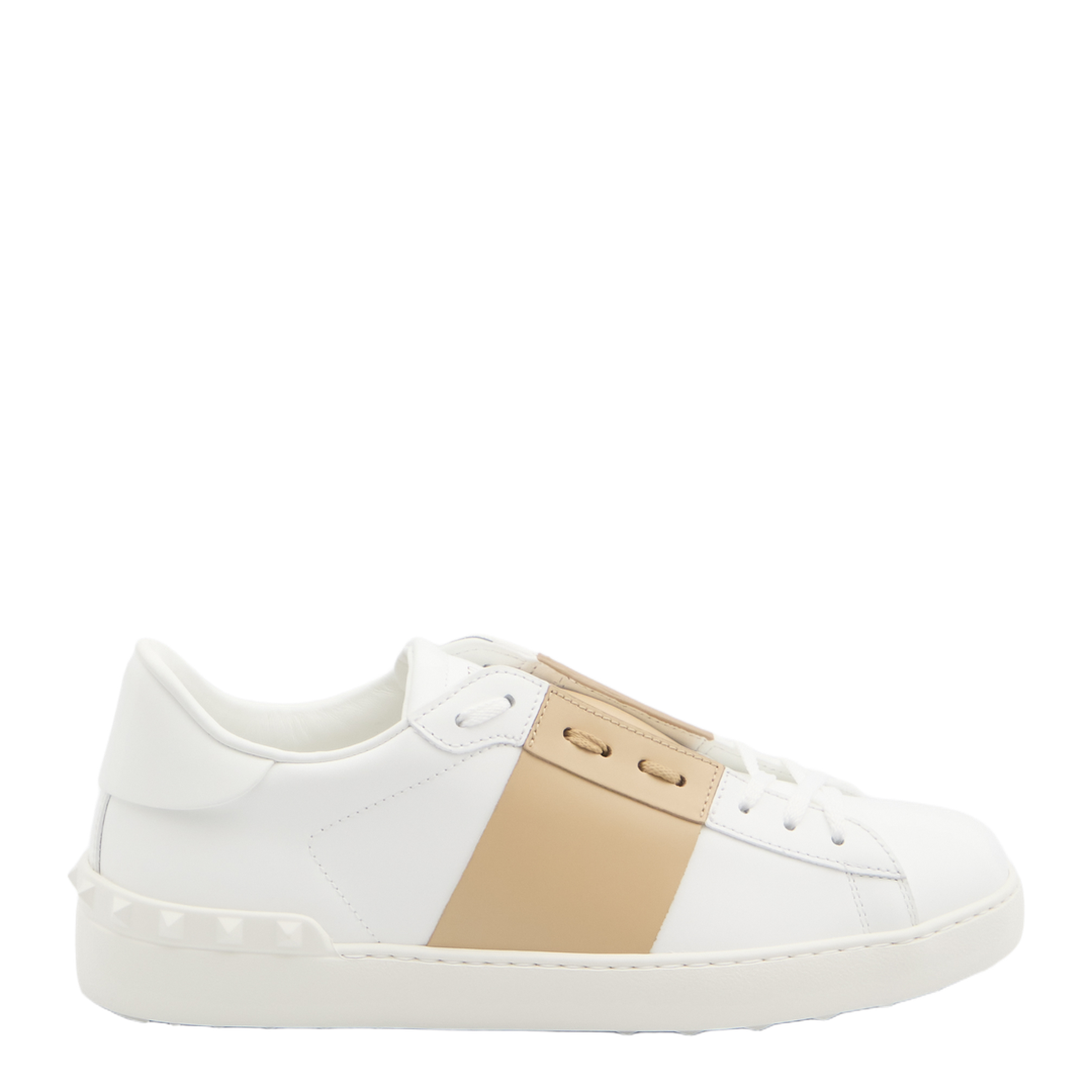 Open Sneaker in Smooth Leather - White