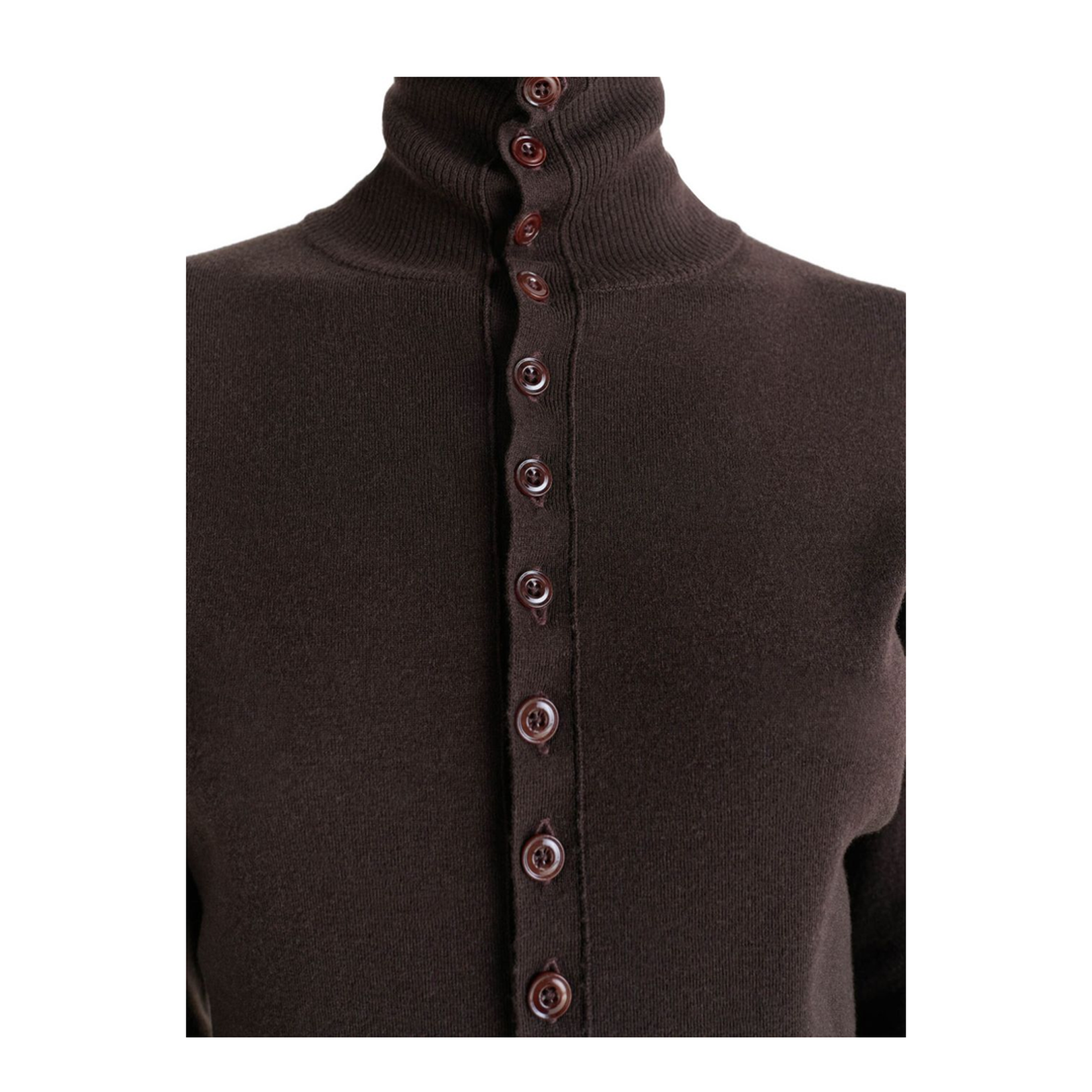 Wool Turtle-Neck Cardigan