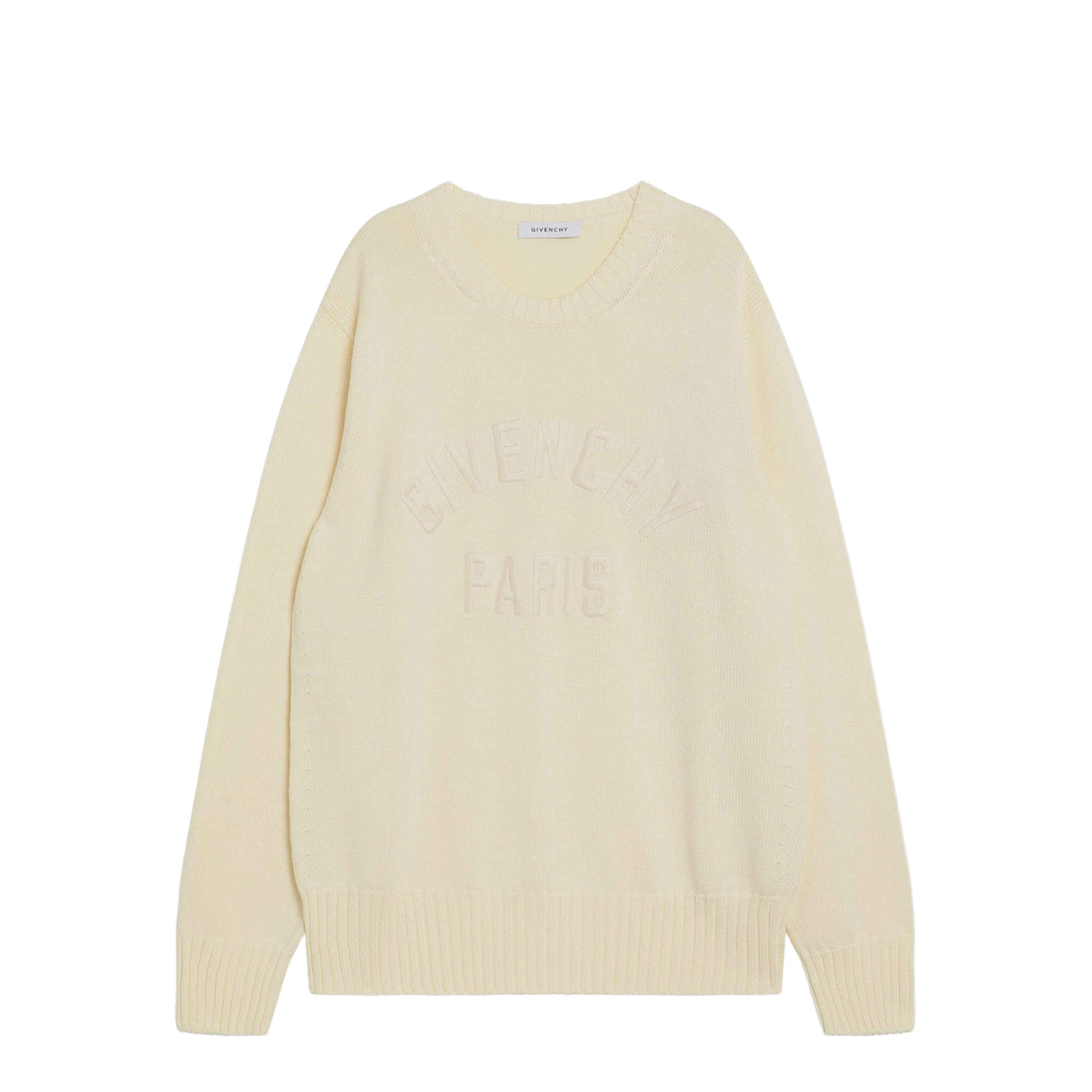 Sweater Ecru in Cotton with Logo