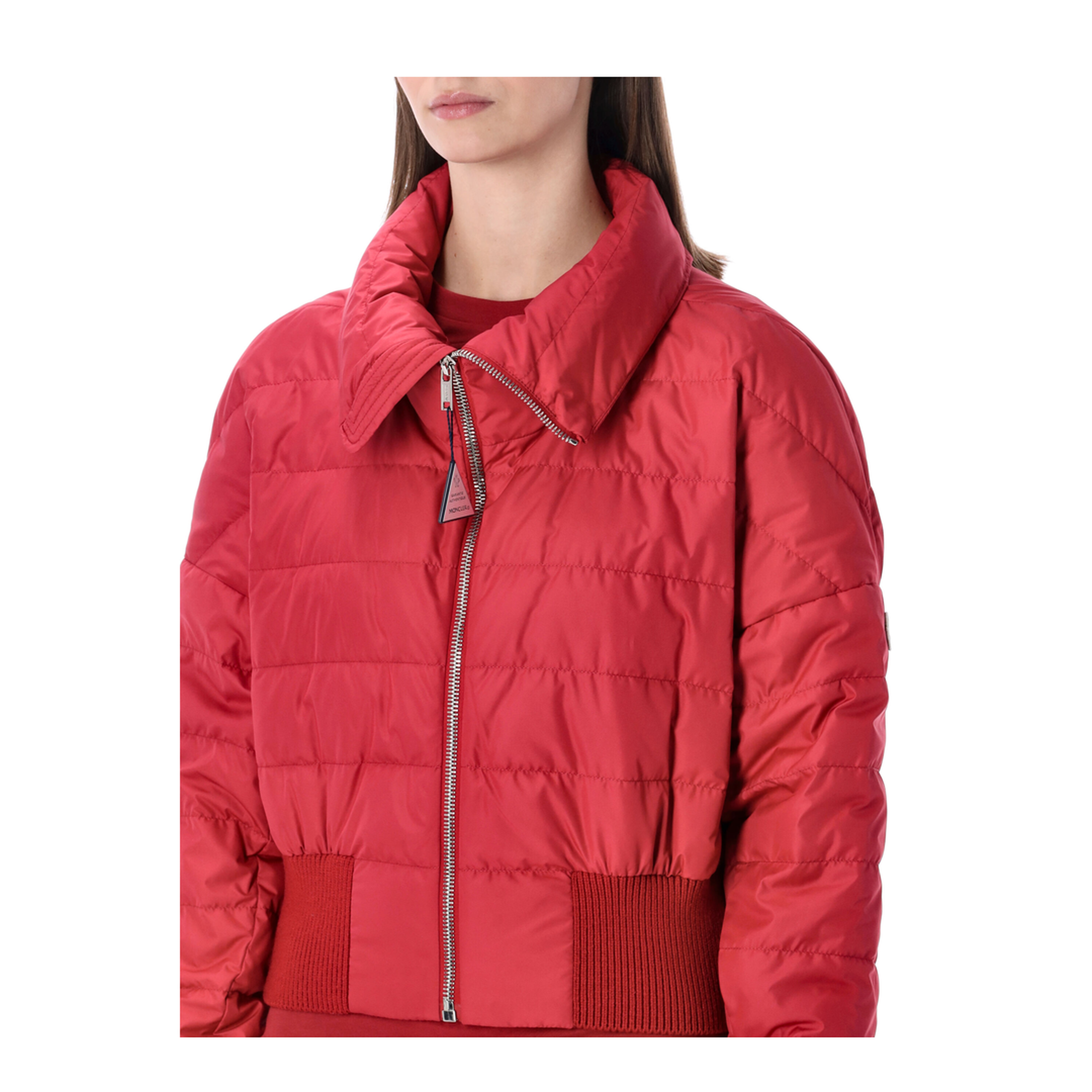 Cropped Down Jacket - Berry Red