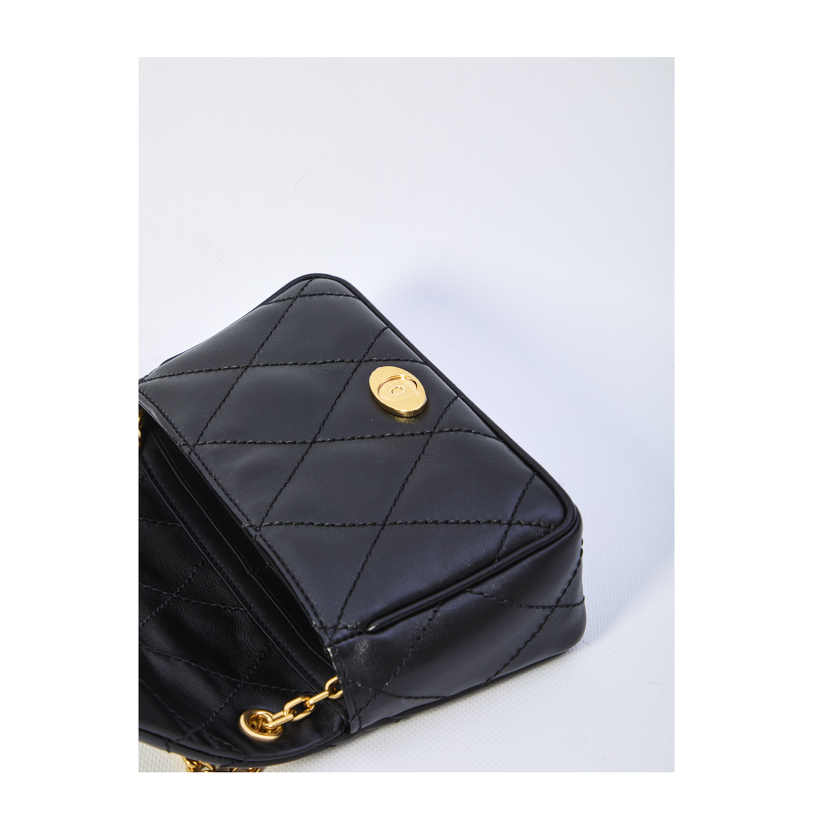 Quilted Black Calfskin Leather Clutch