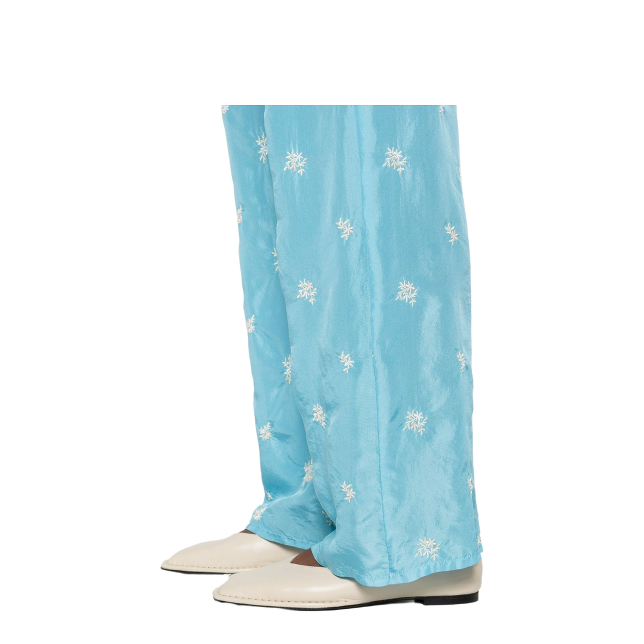 MAYFEYR - Forte Forte - Embroidered Silk Trousers In Blue - 14869MYPANTSTURCHINO