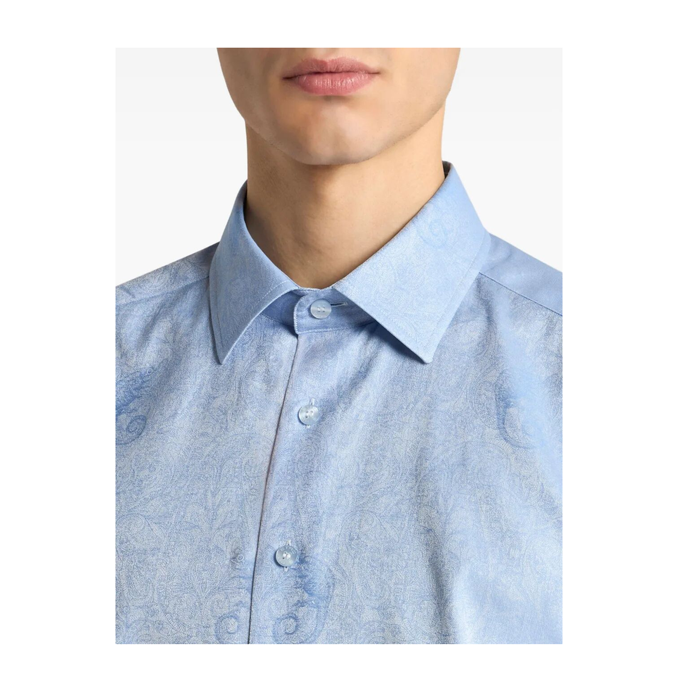 MAYFEYR - Etro - Cotton Jacquard Shirt With Gecko Motif - MRIB000199TJ590