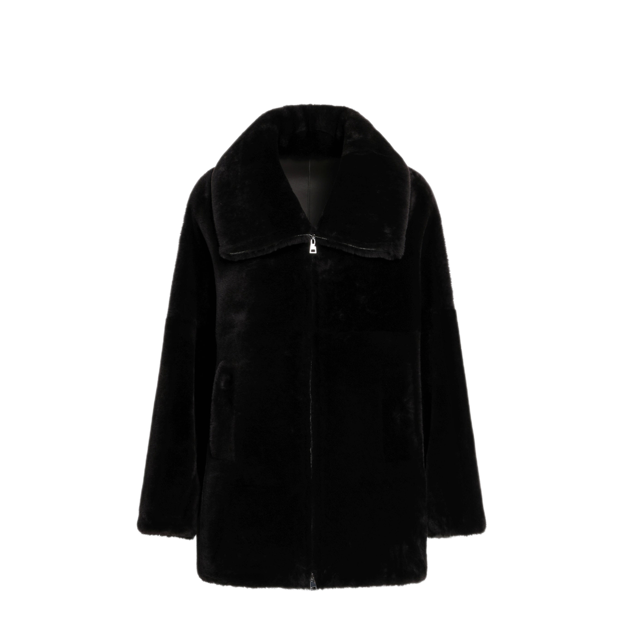 MAYFEYR - Blancha - Chocolate Brown Zip Up Shearling Jacket - 2610030225CI