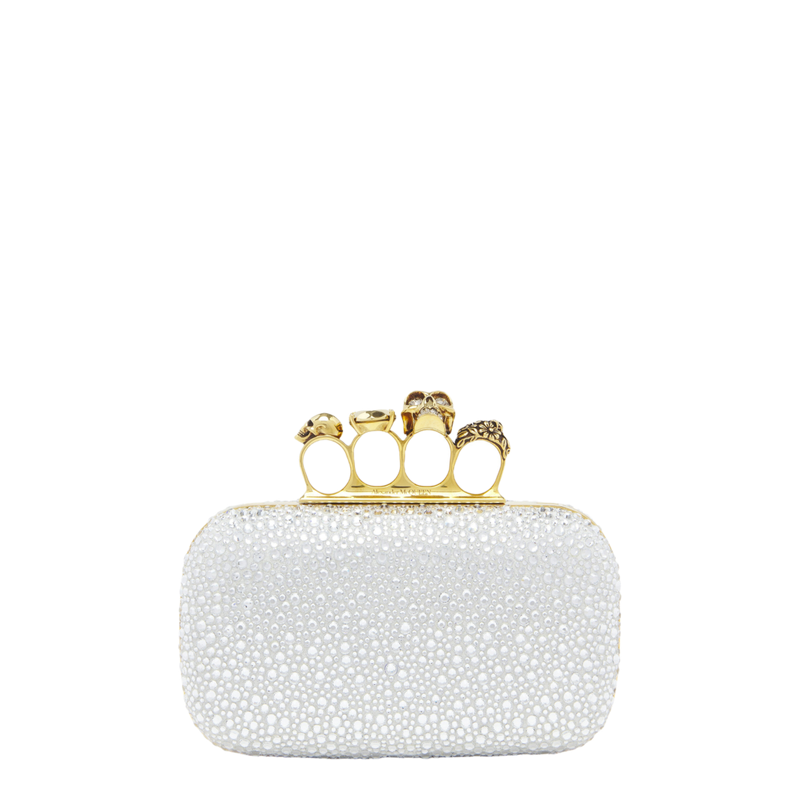 Knuckle Clutch with Crystal Embellishments