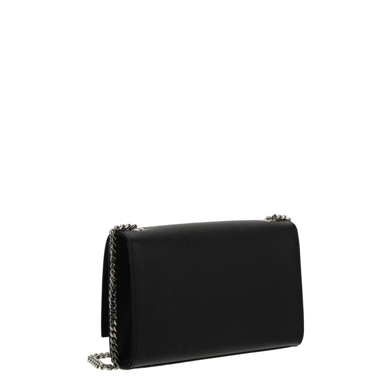 Shoulder Bag in Black Grain de Poudre Embossed Leather