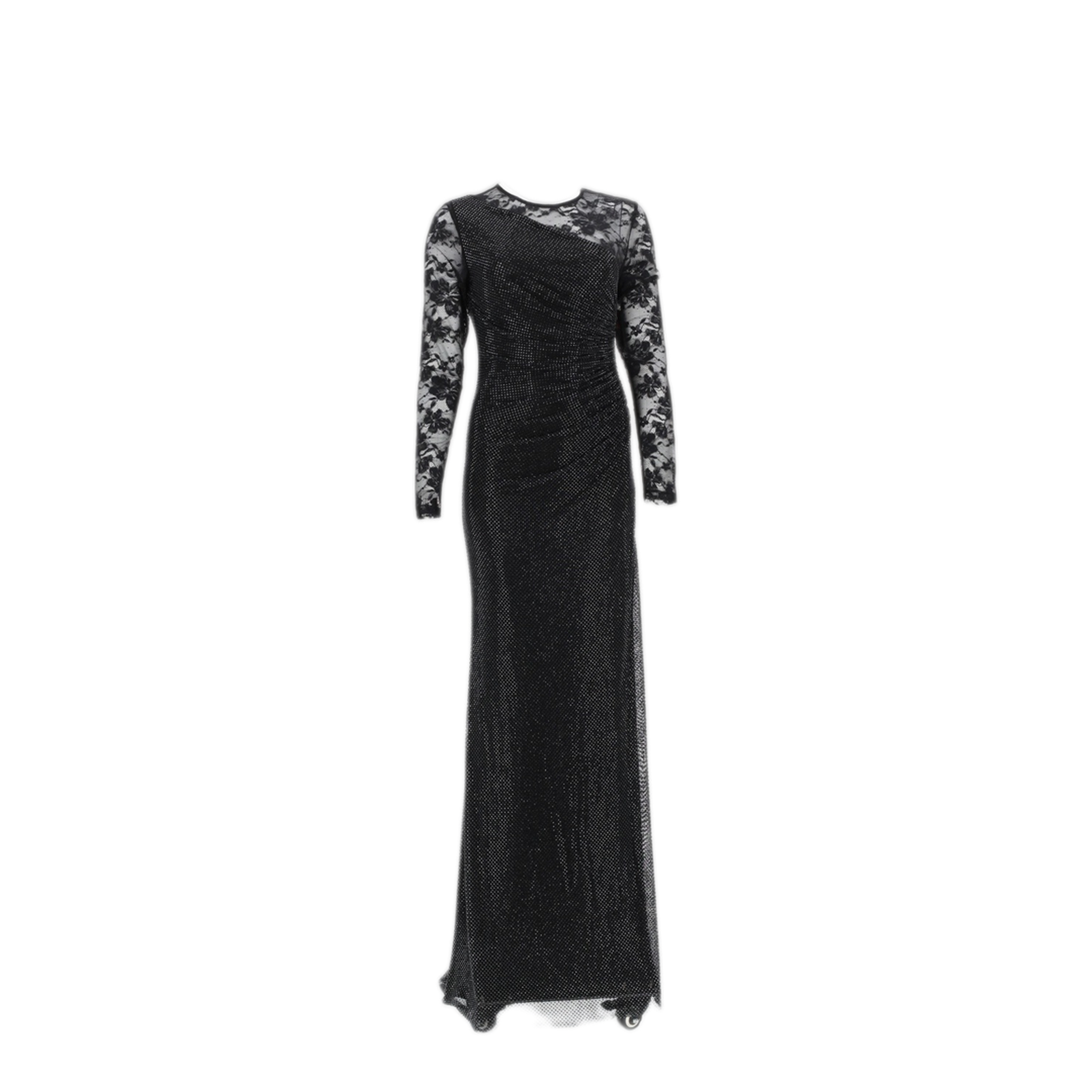 MAYFEYR - Self Portrait - Long Dress With Lace Sleeves - PF25100XABBLACK