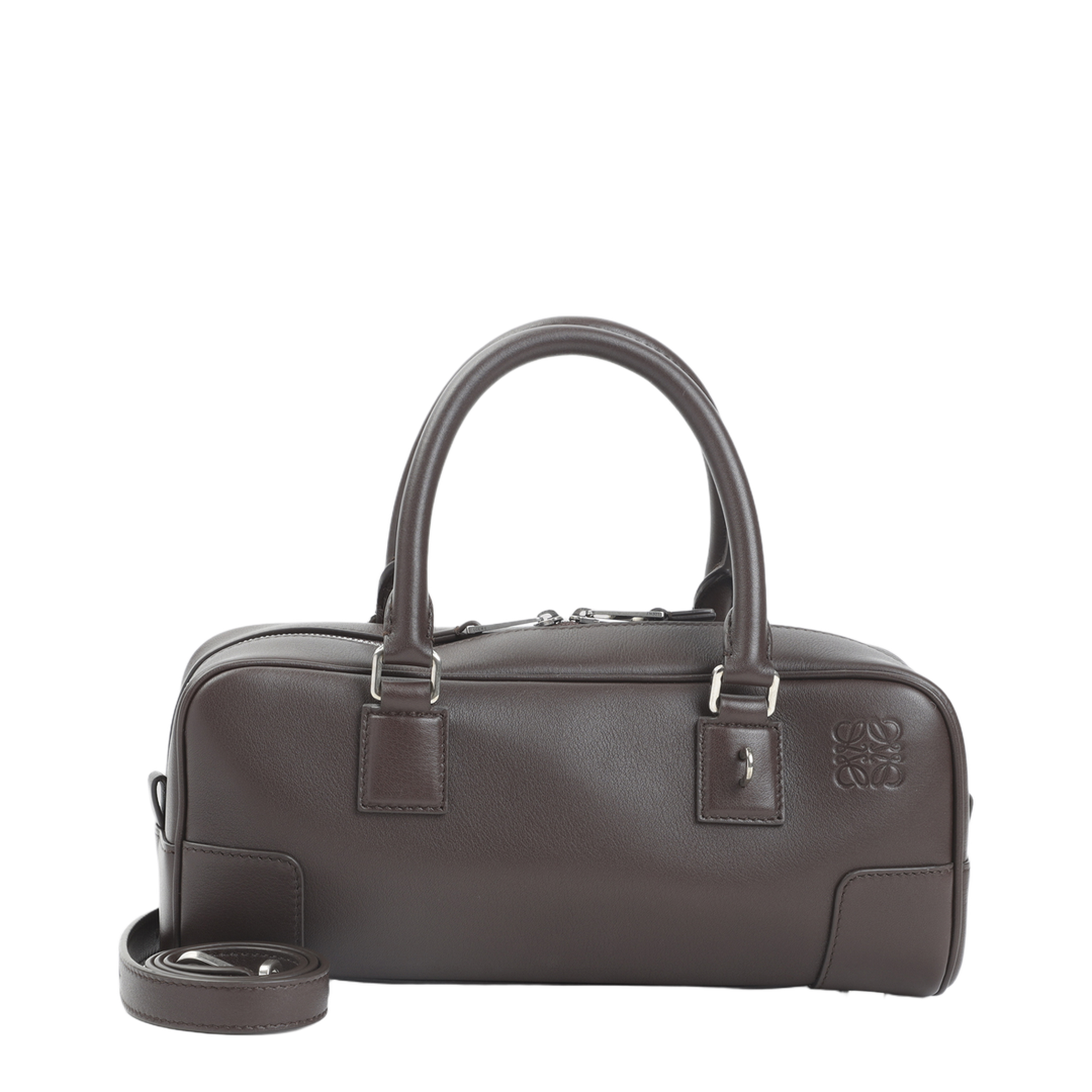 Amazona 23 Cropped Bag in Shiny Calfskin Brown