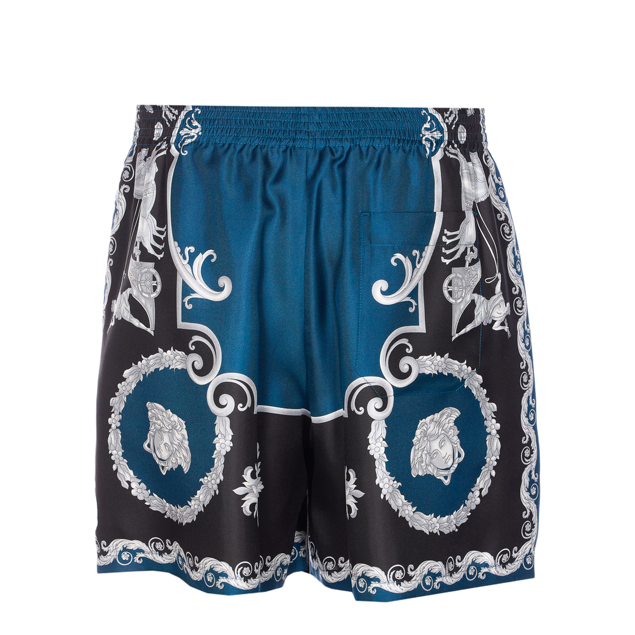Silk Shorts Blue Black
