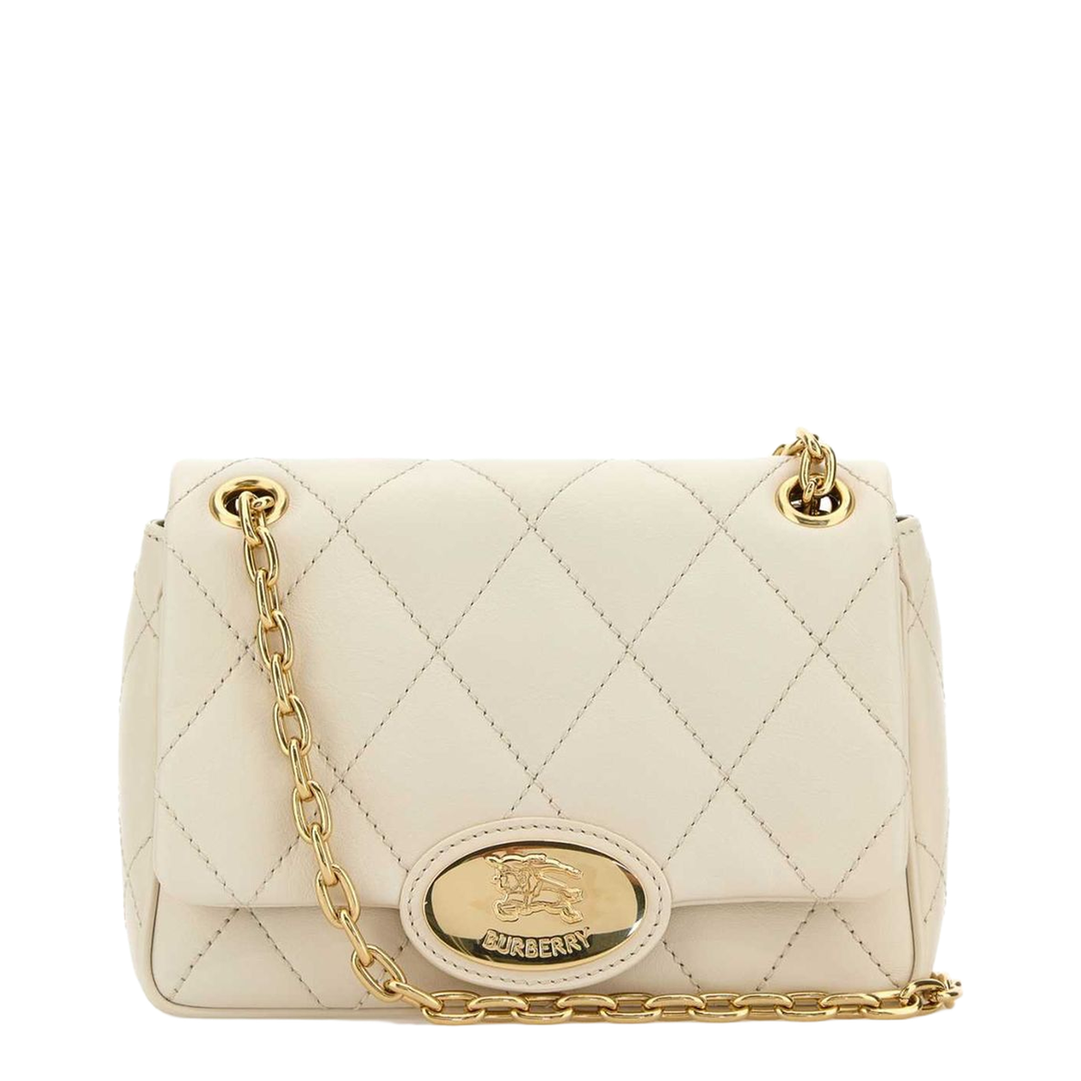 Ivory Leather Small Strand Shoulder Bag