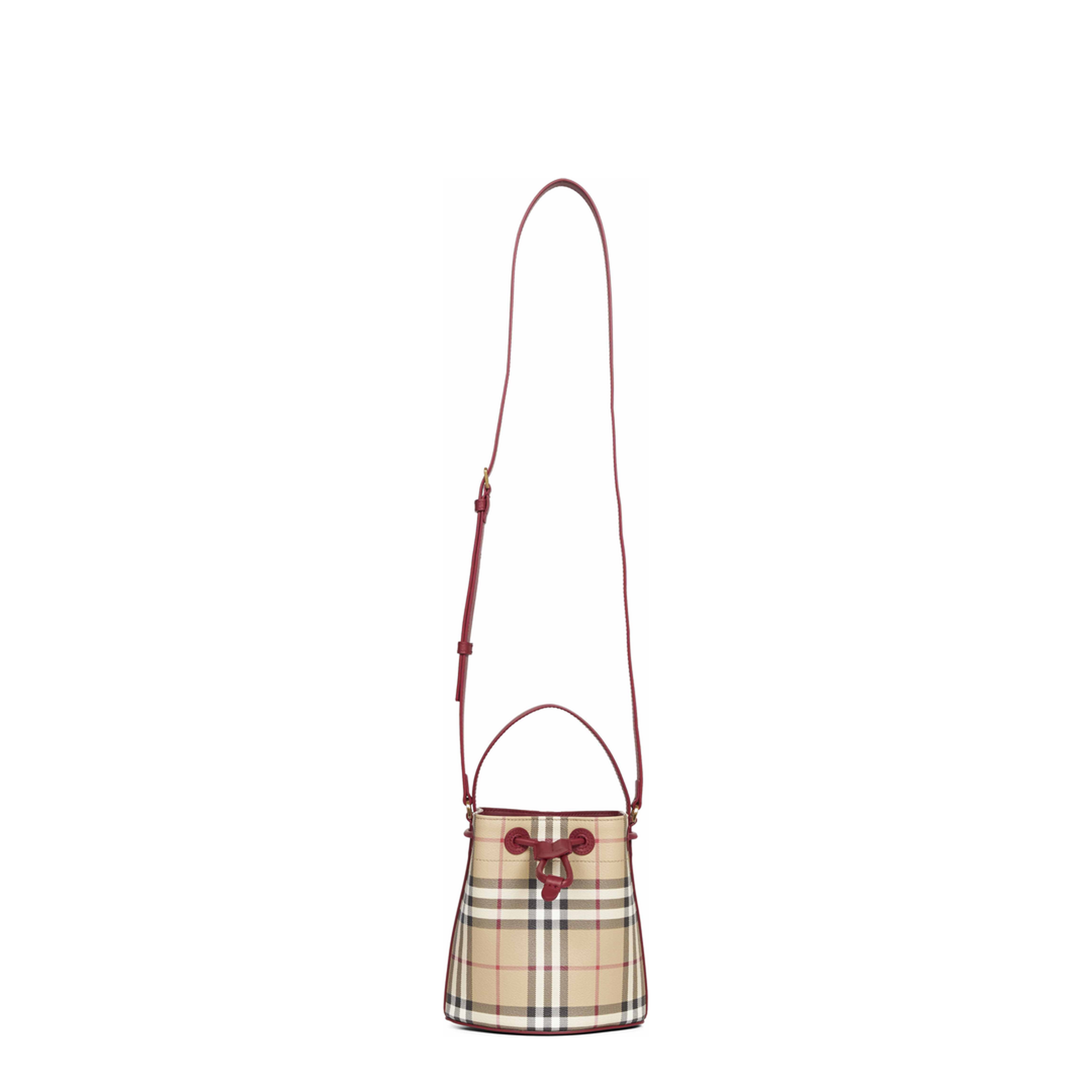 Check Mini Bucket Bag - Archive Beige