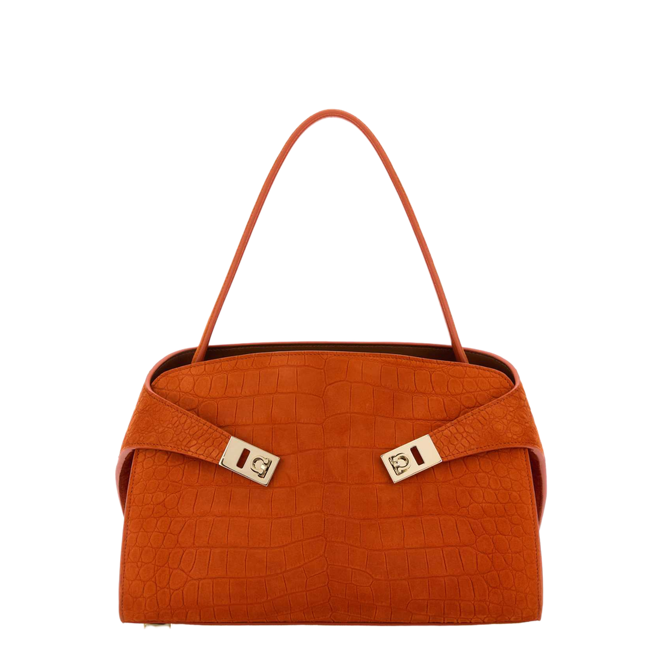 Orange Suede Medium Hug Soft Shoulder Bag
