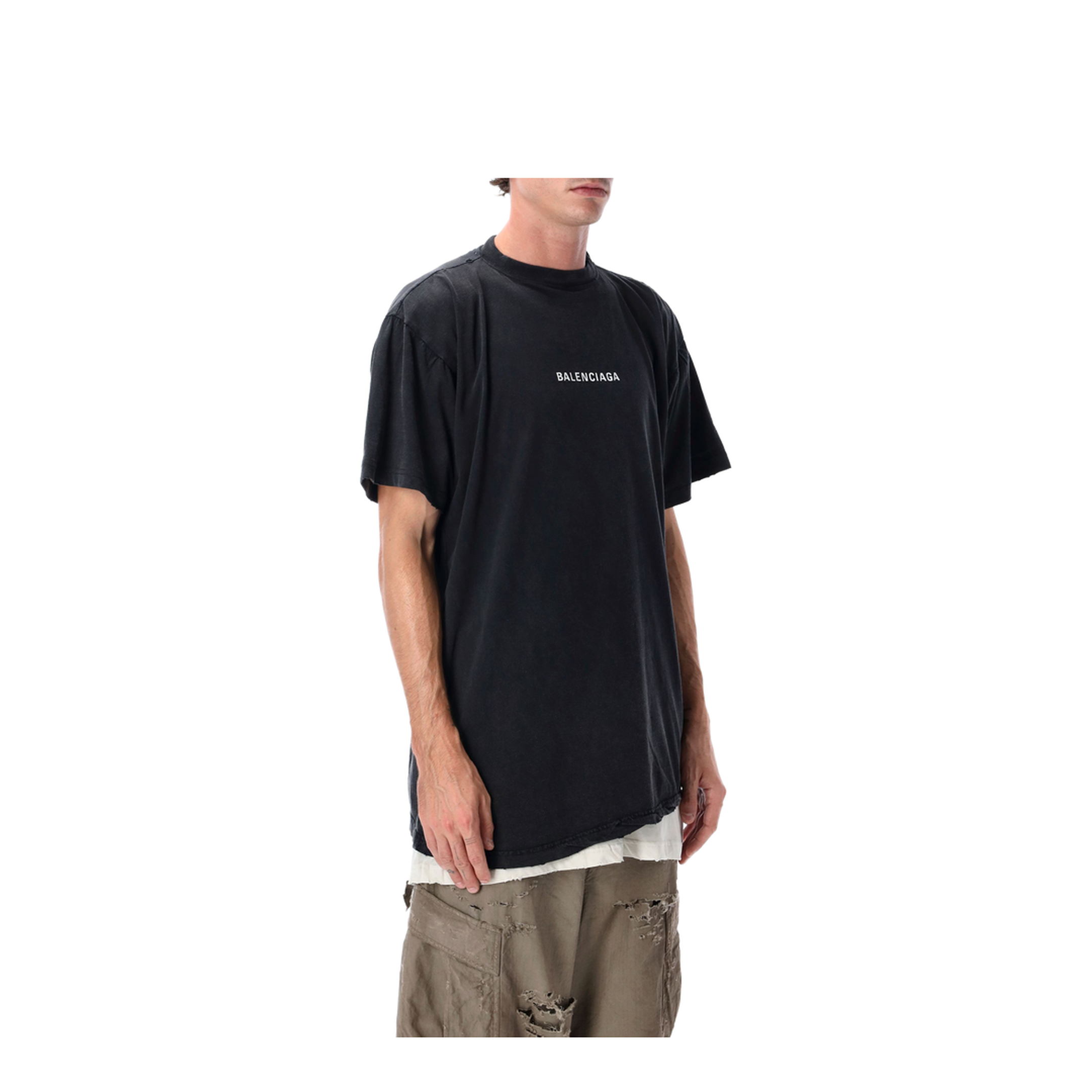 Back Double T-Shirt in faded black