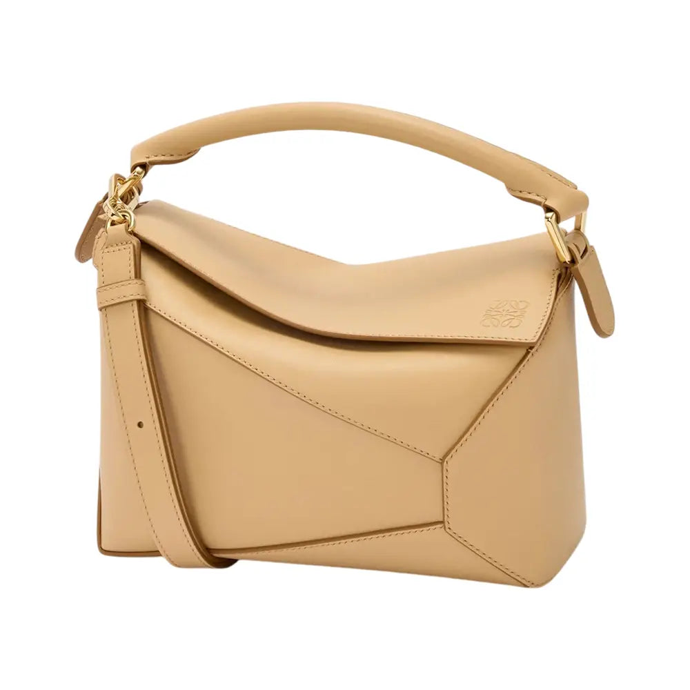 Puzzle Medium Nappa Lambskin Top-Handle Bag - Silk Beige