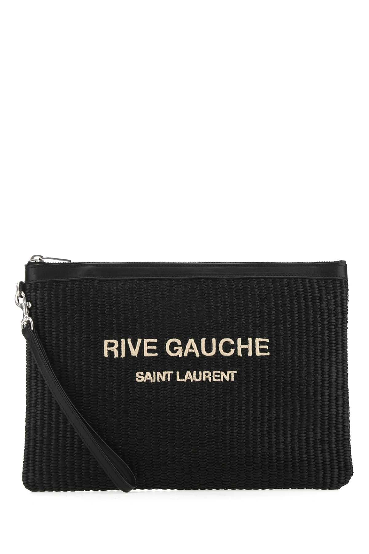 Black Raffia Clutch