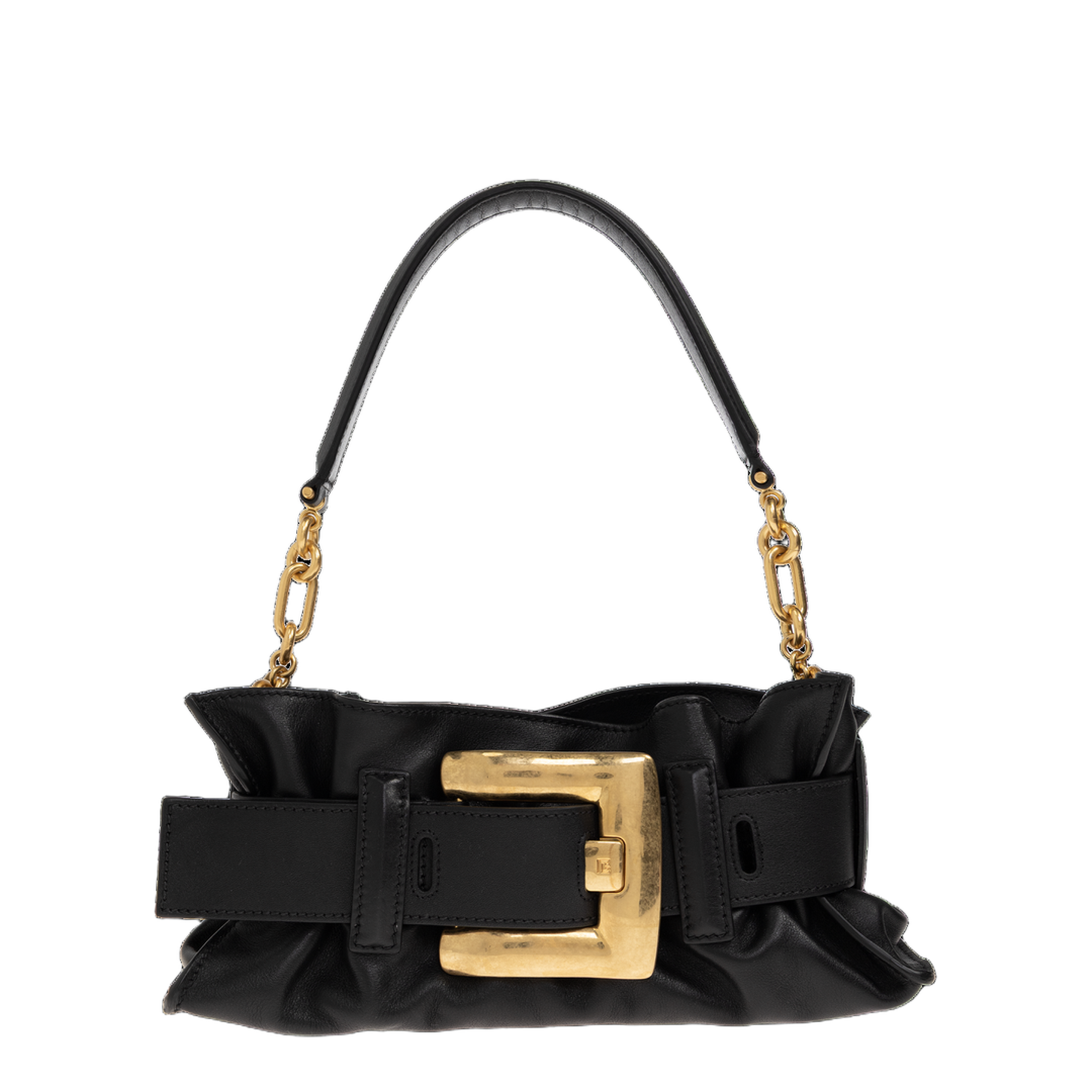 Shoulder Bag Leather Black
