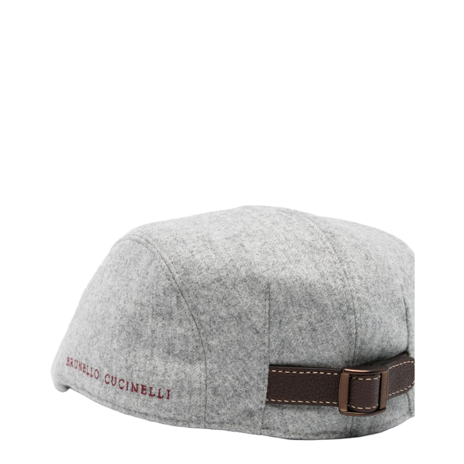 Virgin Wool Flannel Flat Cap with Embroidery
