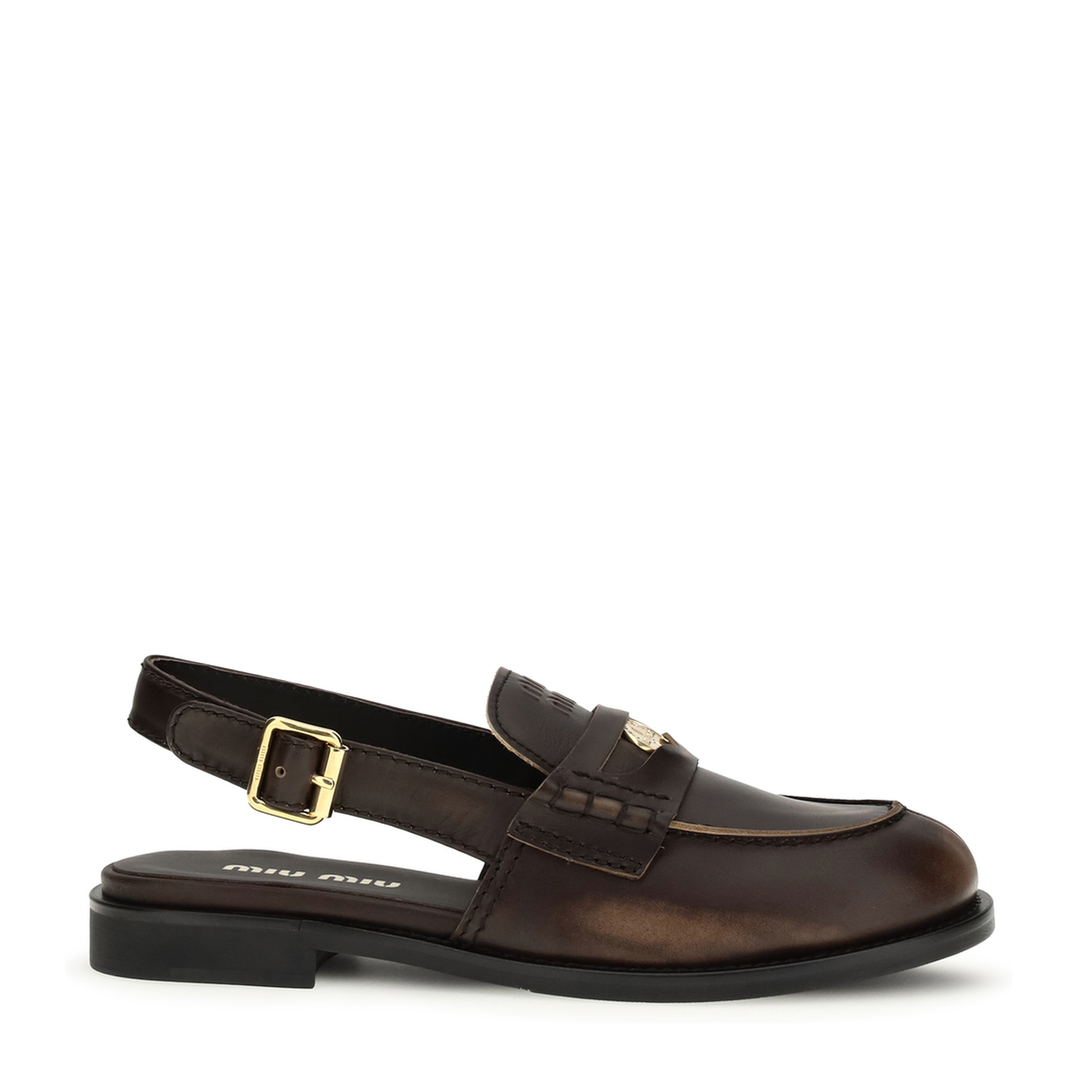 MAYFEYR - Miu Miu - Buckled Leather Loafers - 5D561EF0203G48