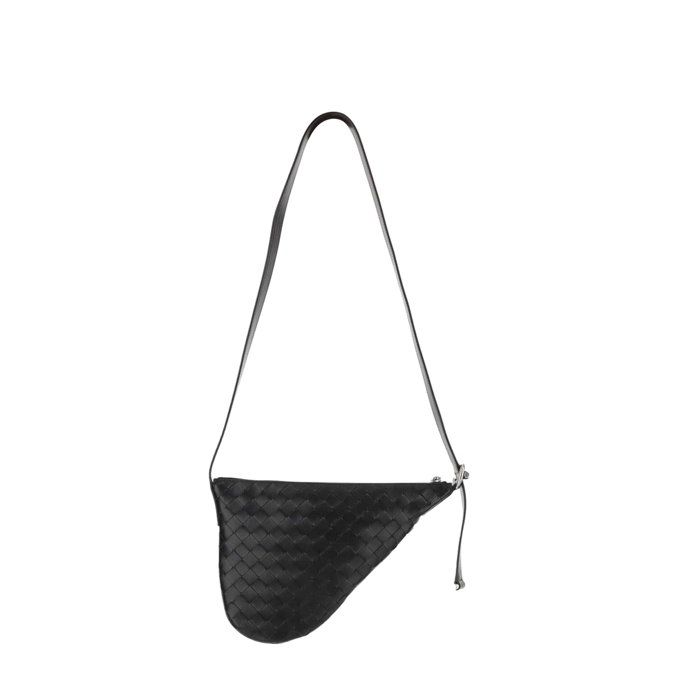 Virgule Small Calfskin Shoulder Bags - Black