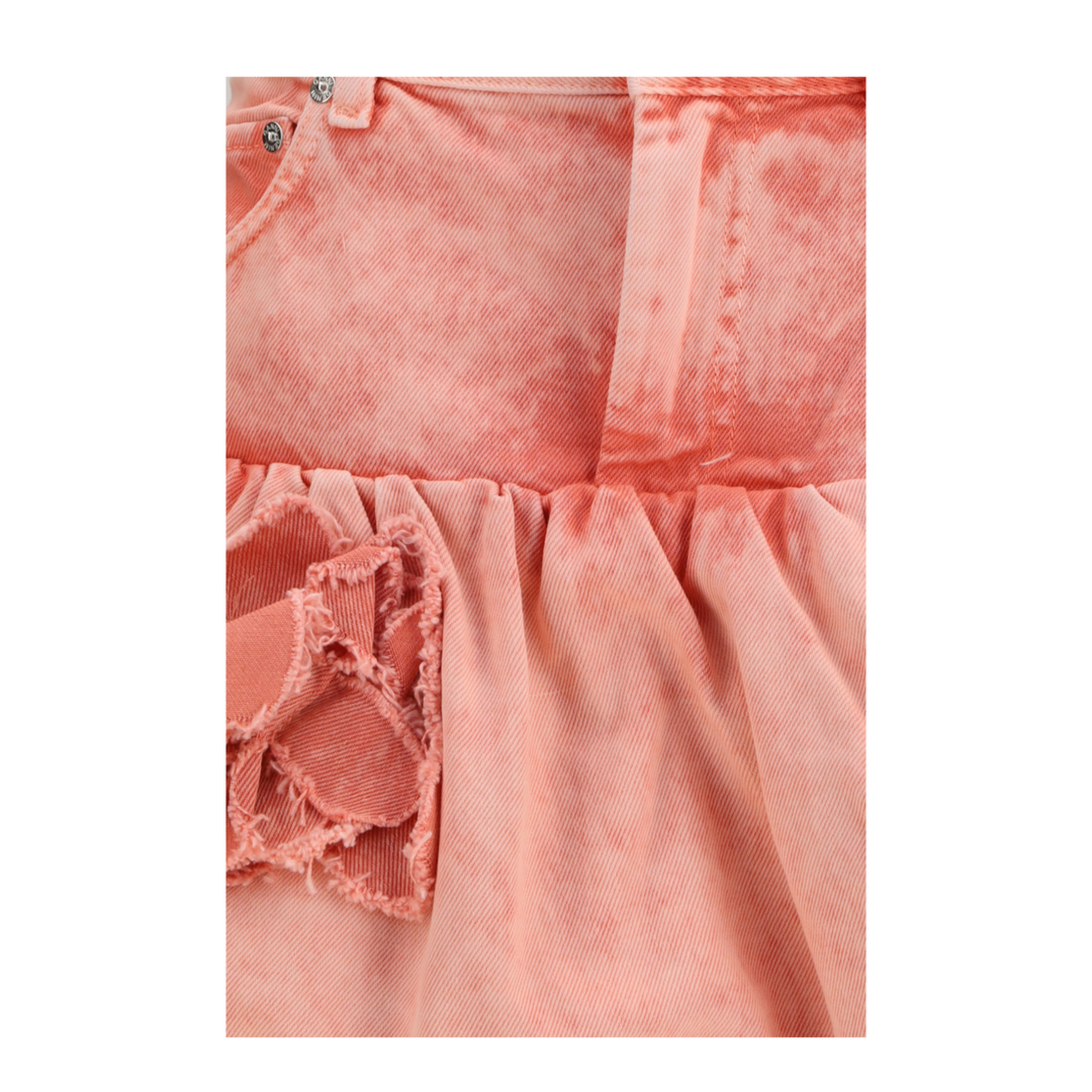 MAYFEYR - Ganni - Mini Bubble Skirt In Denim With Appliqué Roses - A1090182