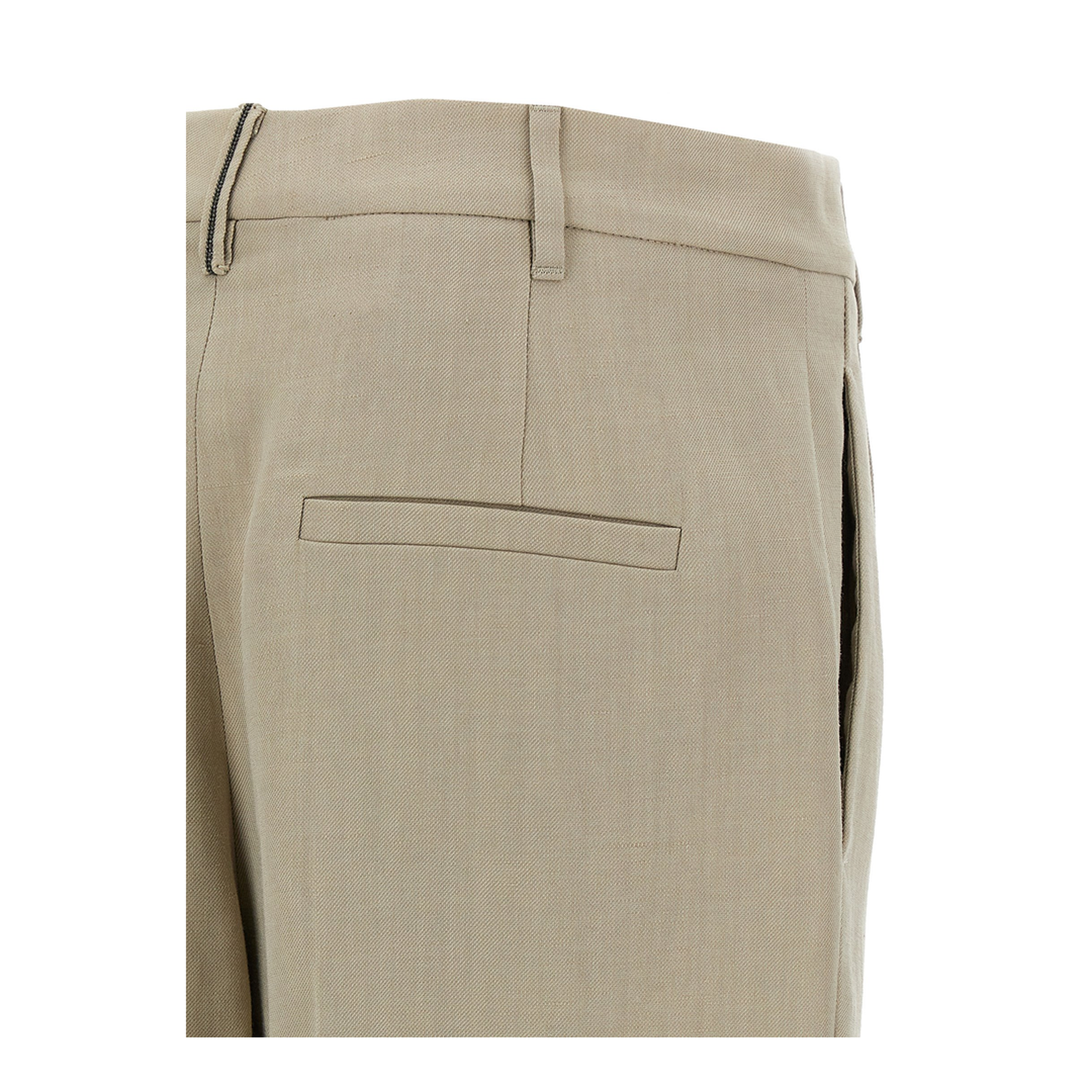 Slouchy Trousers in Viscose and Linen Fluid Twill with Moniline
