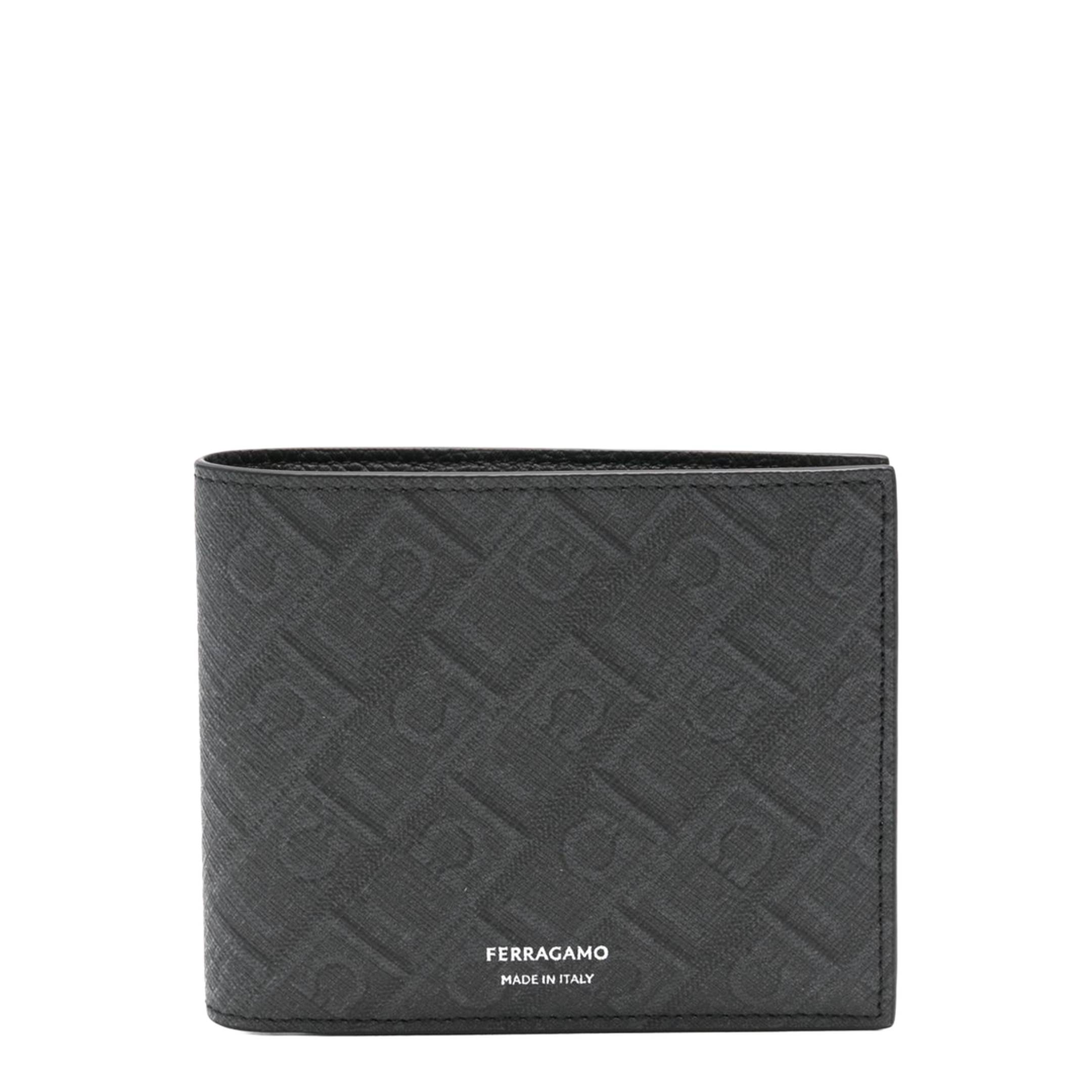 Monogram Calf Leather Wallet - Grey and Black