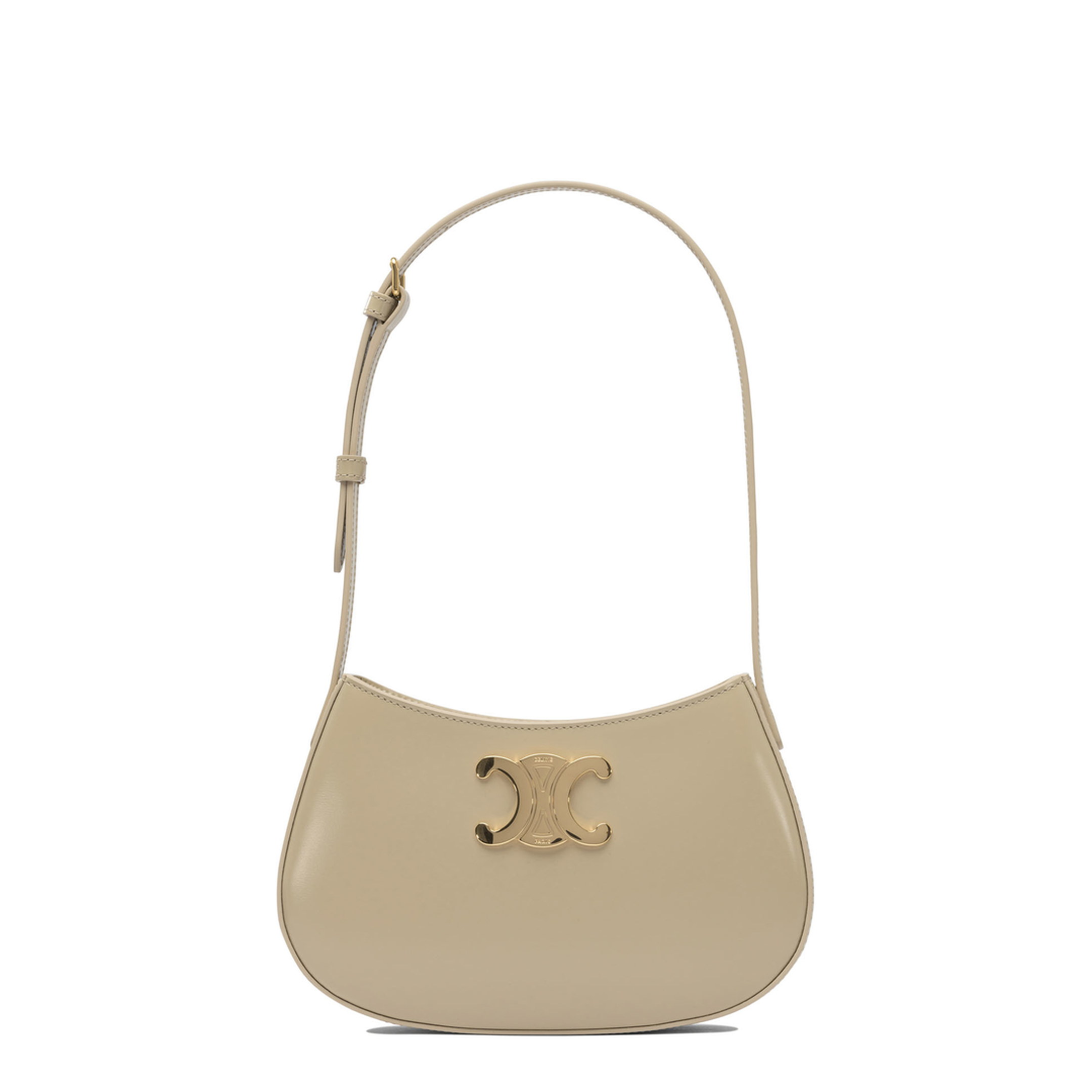 Medium Tilly Bag in Shiny Calfskin - Beige